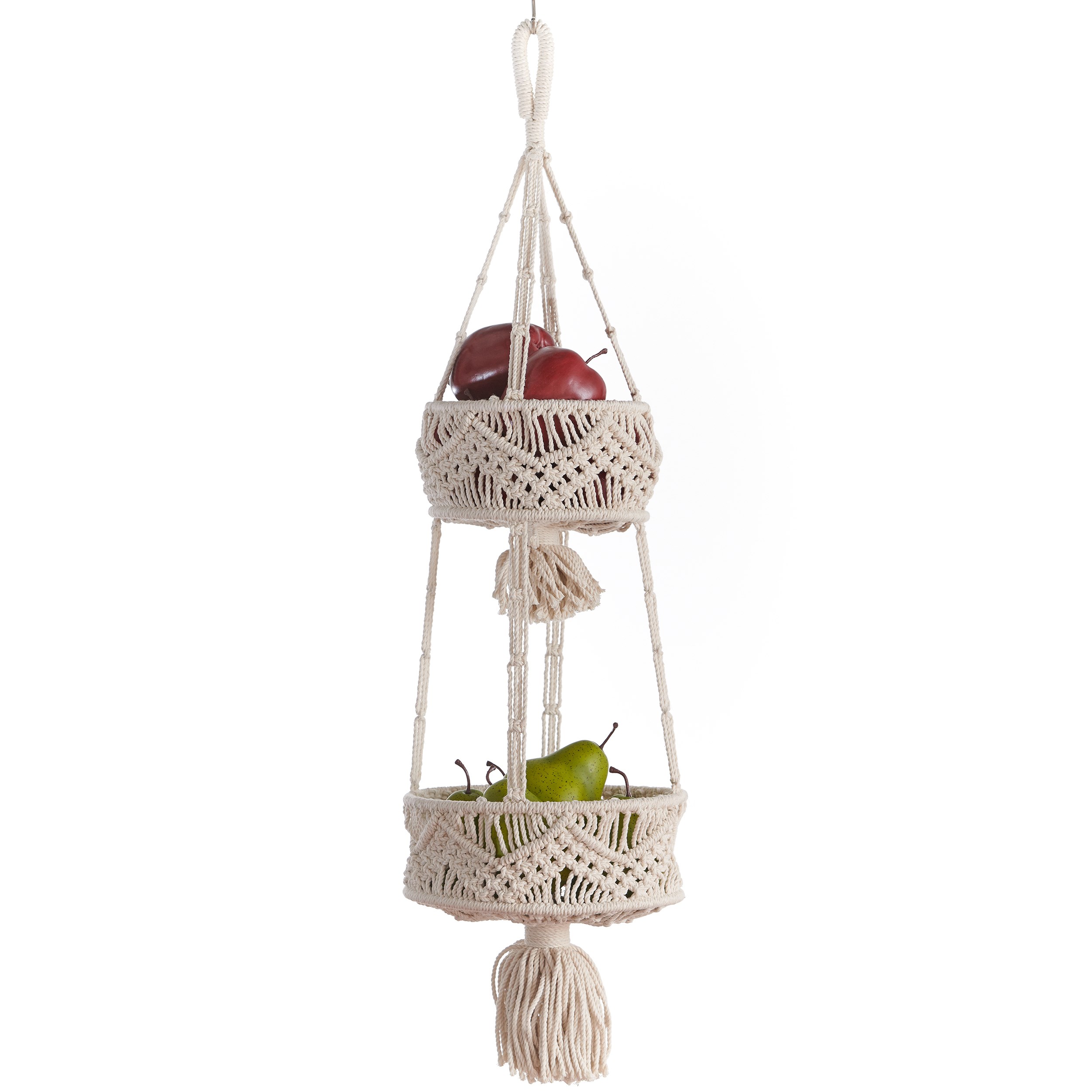 Primitive Double Tier Hanging Utility Basket — priced per each; minimum 6; multiples of 6