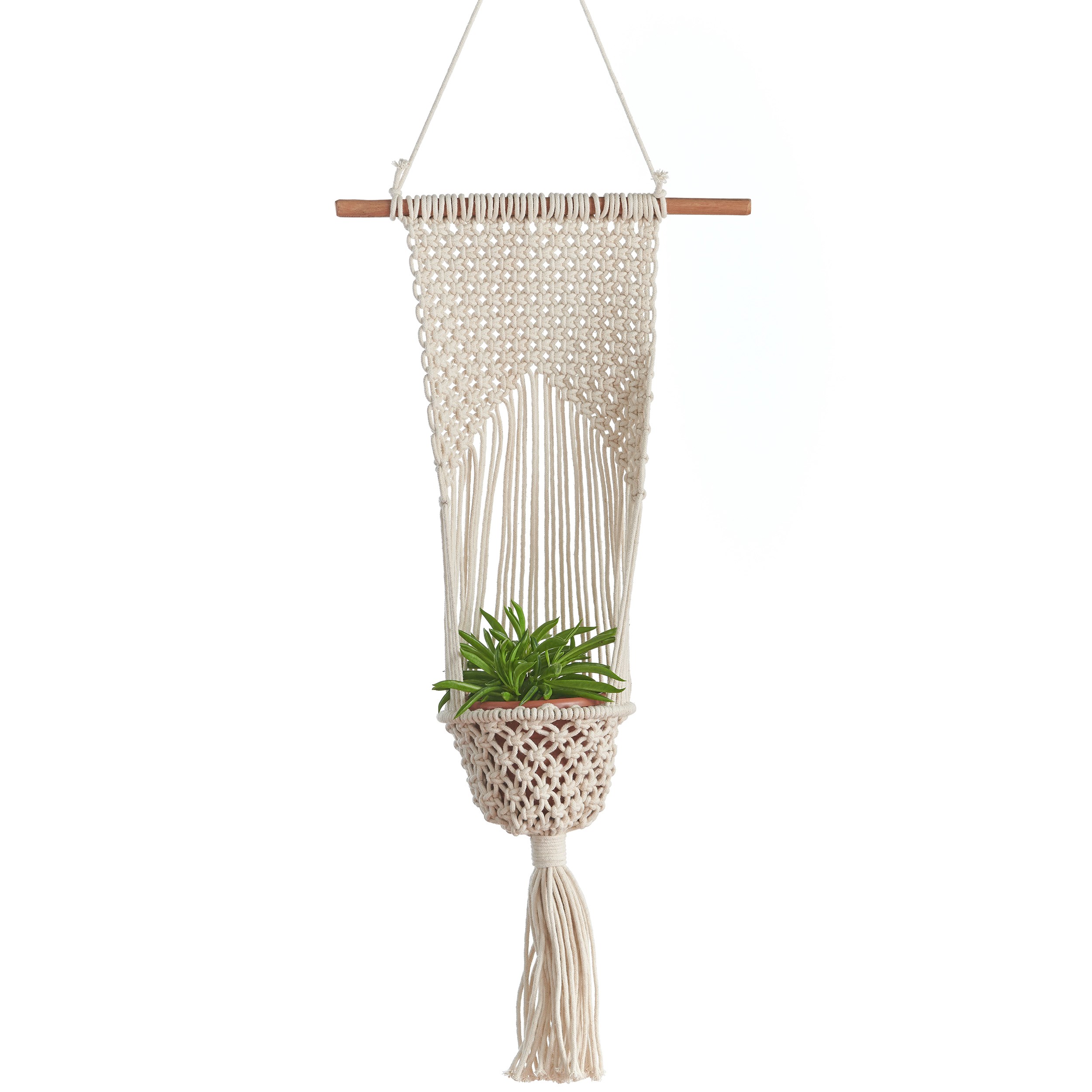 Primitive Woven Hanging Planter — priced per each; minimum 6; multiples of 6