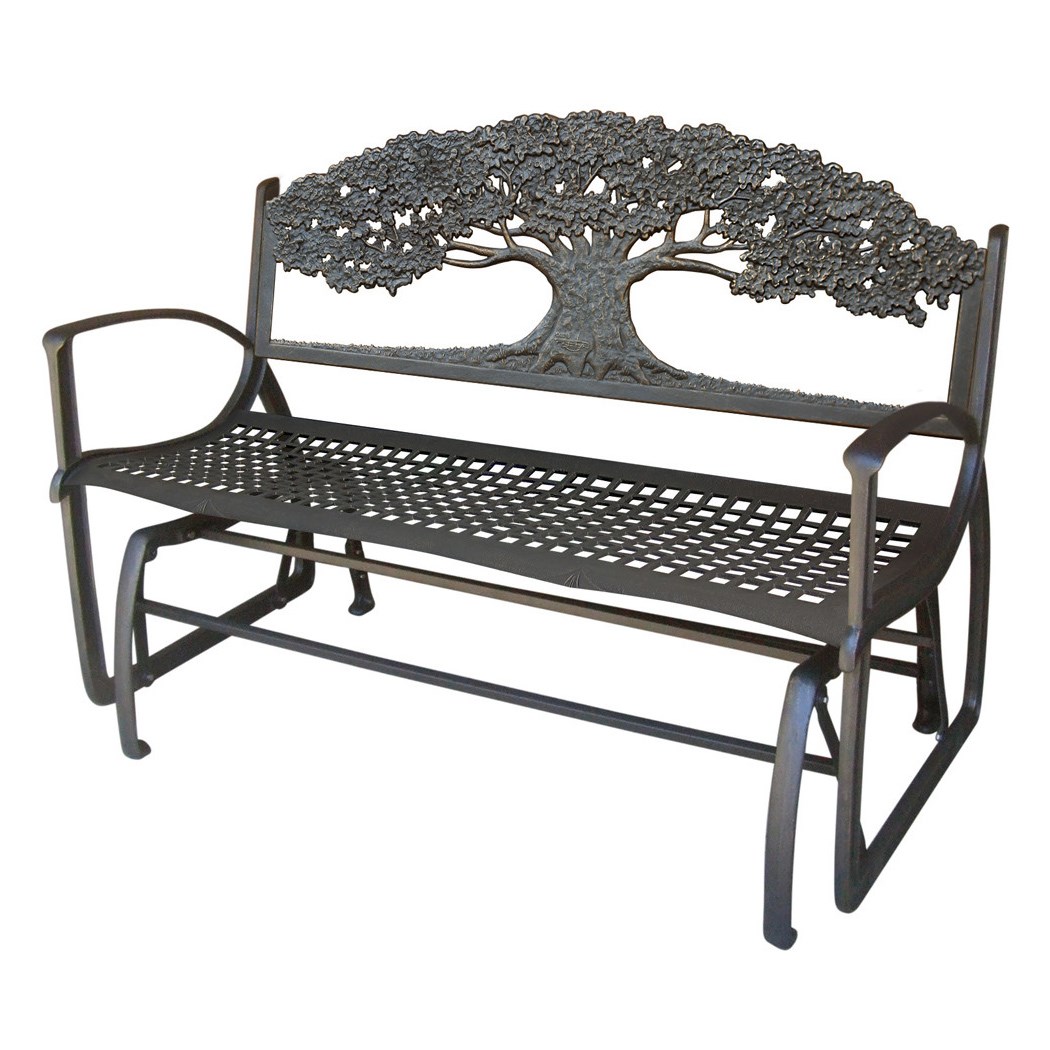 Painted Sky Glider Bench Tree Iron