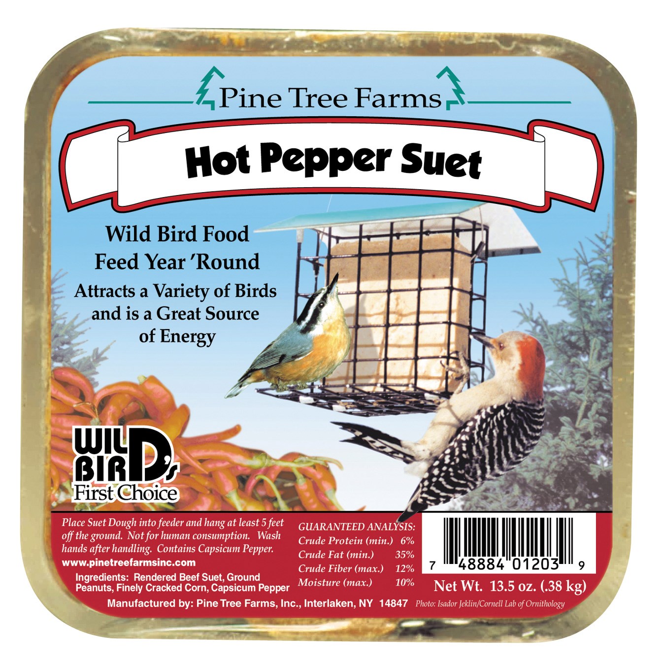 Pine Tree 12oz Hot Pepper Suet Cake MADE IN THE USA
