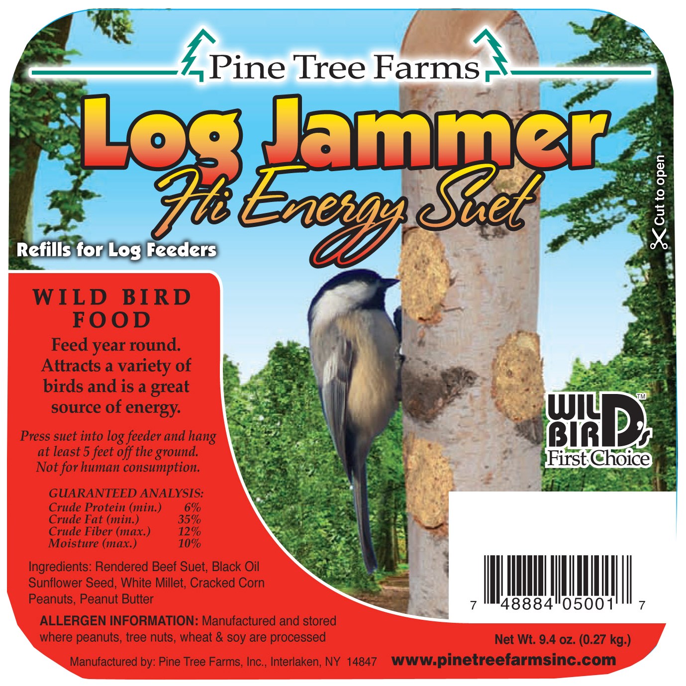 Pine Tree 9.4oz Log Jammer High Energy Suet Plugs