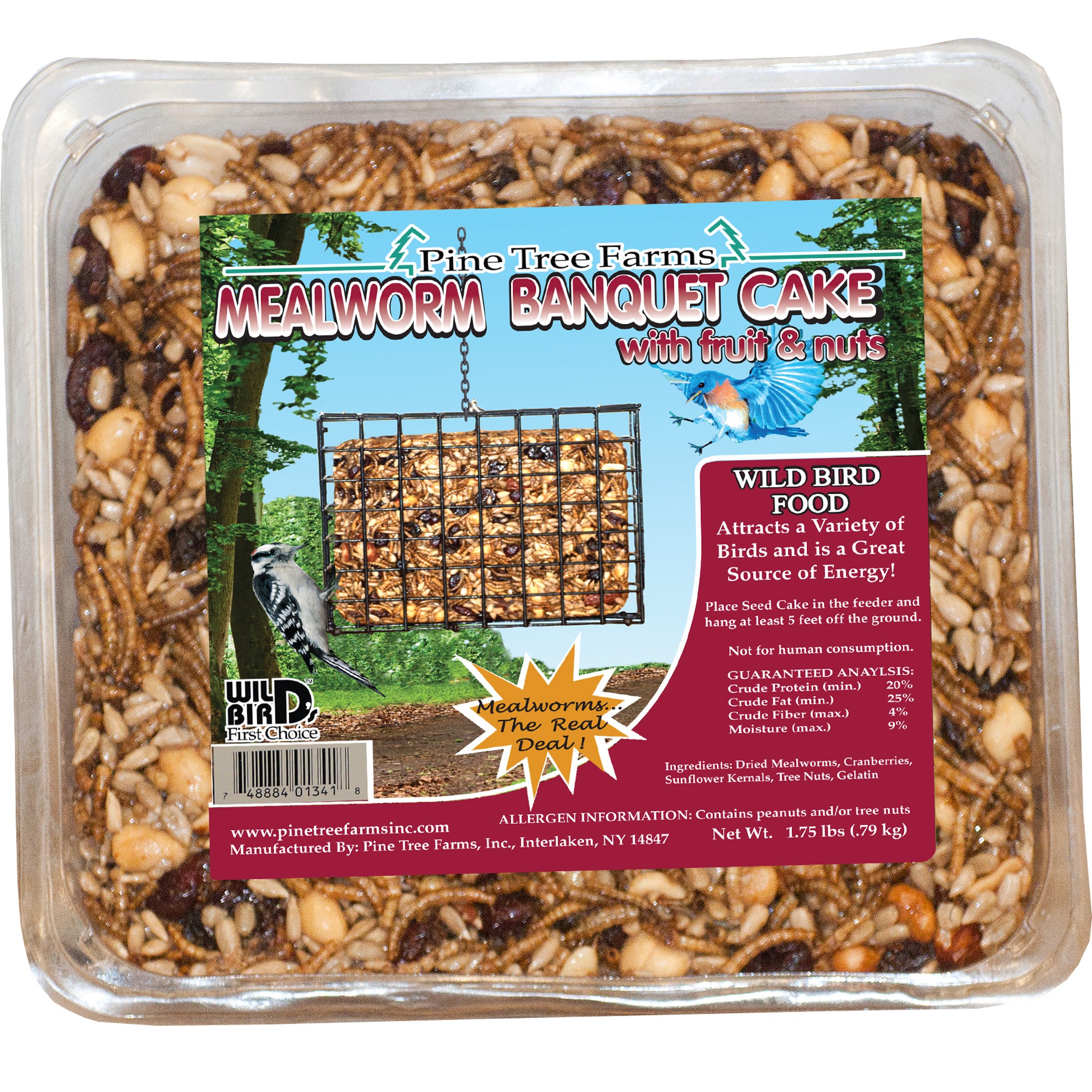 Pine Tree 1.75# Large Mealworm Banquet Seed Cake
