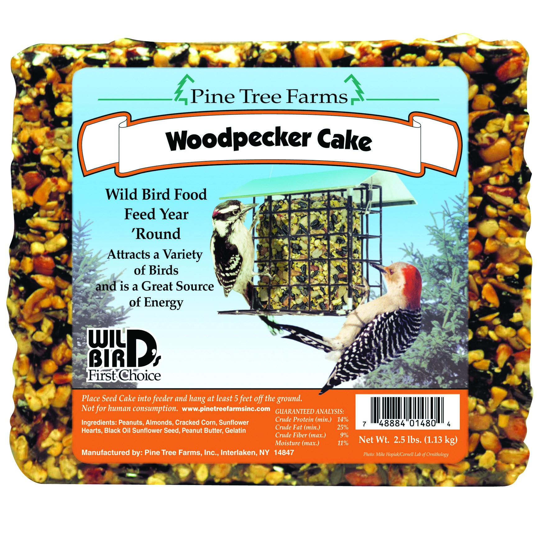 Pine Tree 2.5# Woodpecker Seed Cake MADE IN THE USA SEED