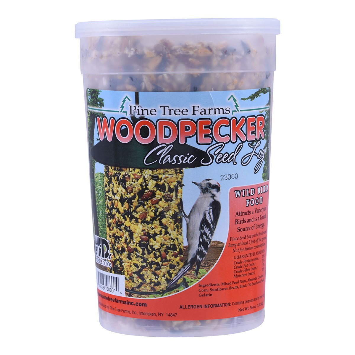 Pine Tree 36oz Woodpecker Classic Seed Log MADE IN THE USA