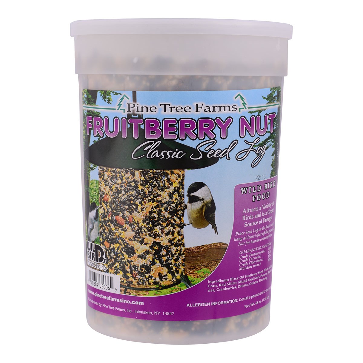 Pine Tree 68oz Fruit Berry Nut Classic Seed Log MADE IN THE USA