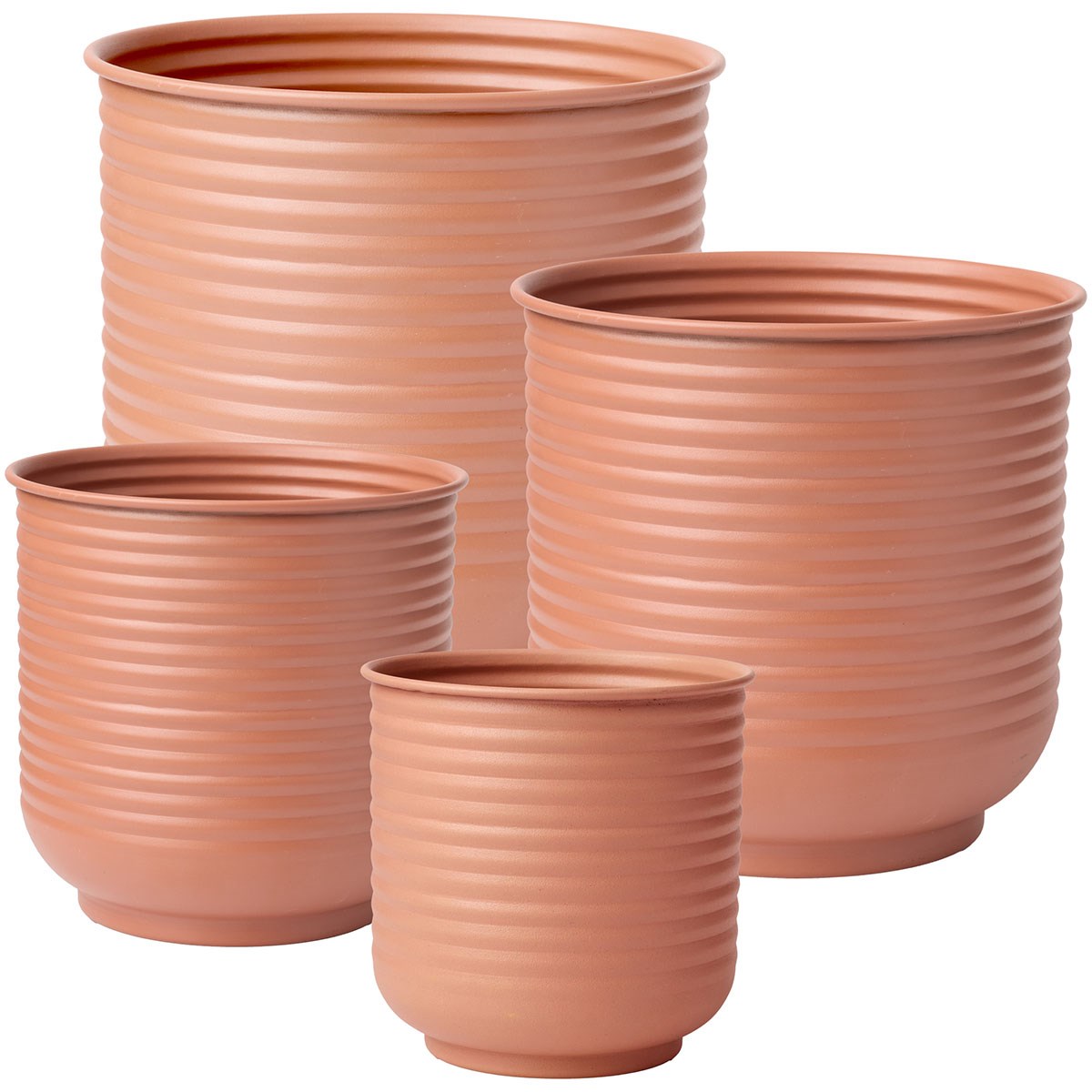 Bloem 6-12" Grove Terra Cotta Metal Planter Set