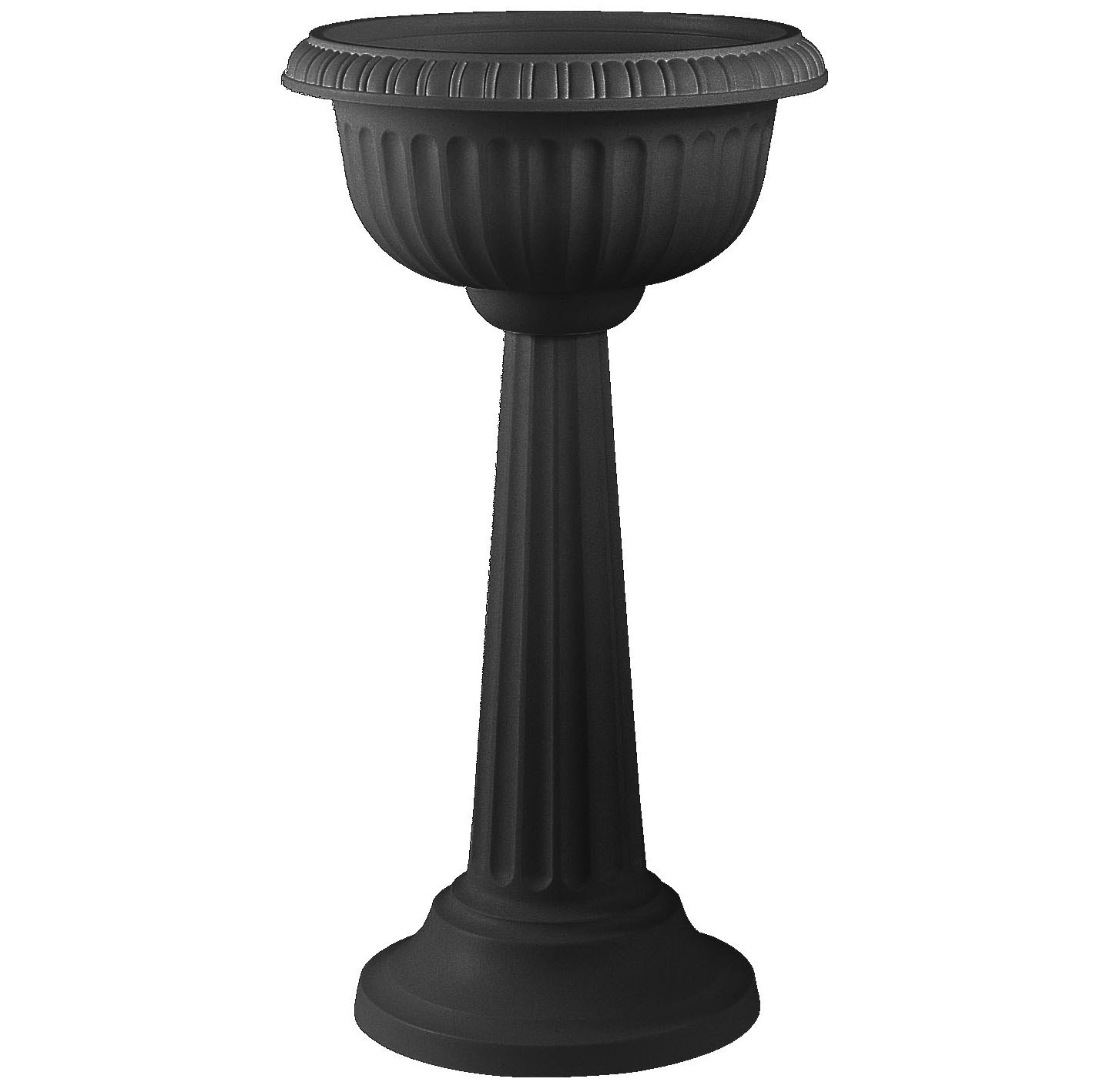 Bloem 18" Grecian Pedestal Urn Black — priced per each; minimum 4; multiples of 4
