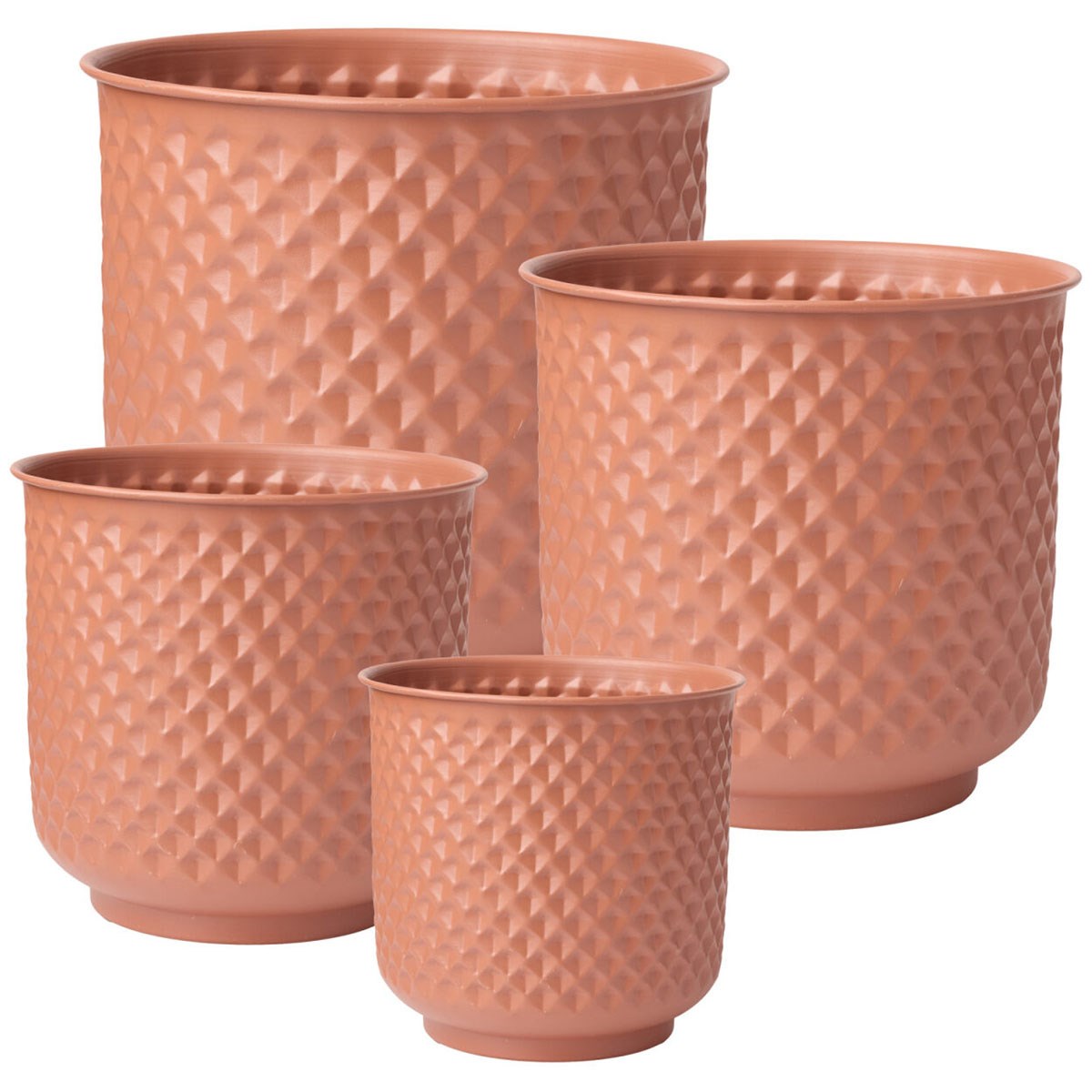 Bloem 6-12" Prism Terra Cotta Metal Planter Set