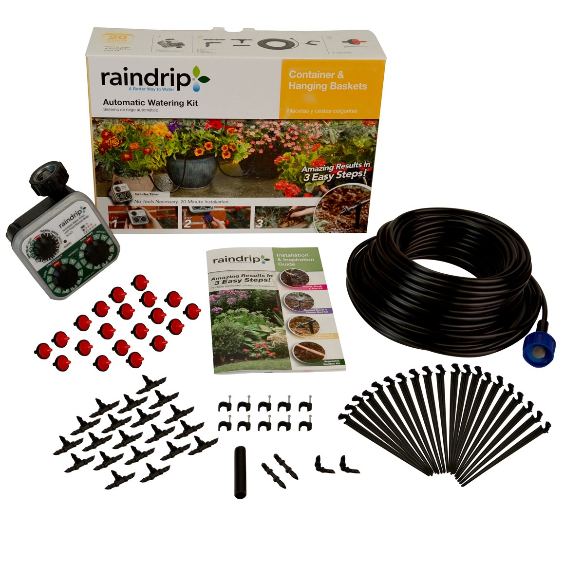 Rain Drip Auto Container And Hanging Basket Kit — priced per each; minimum 6; multiples of 6