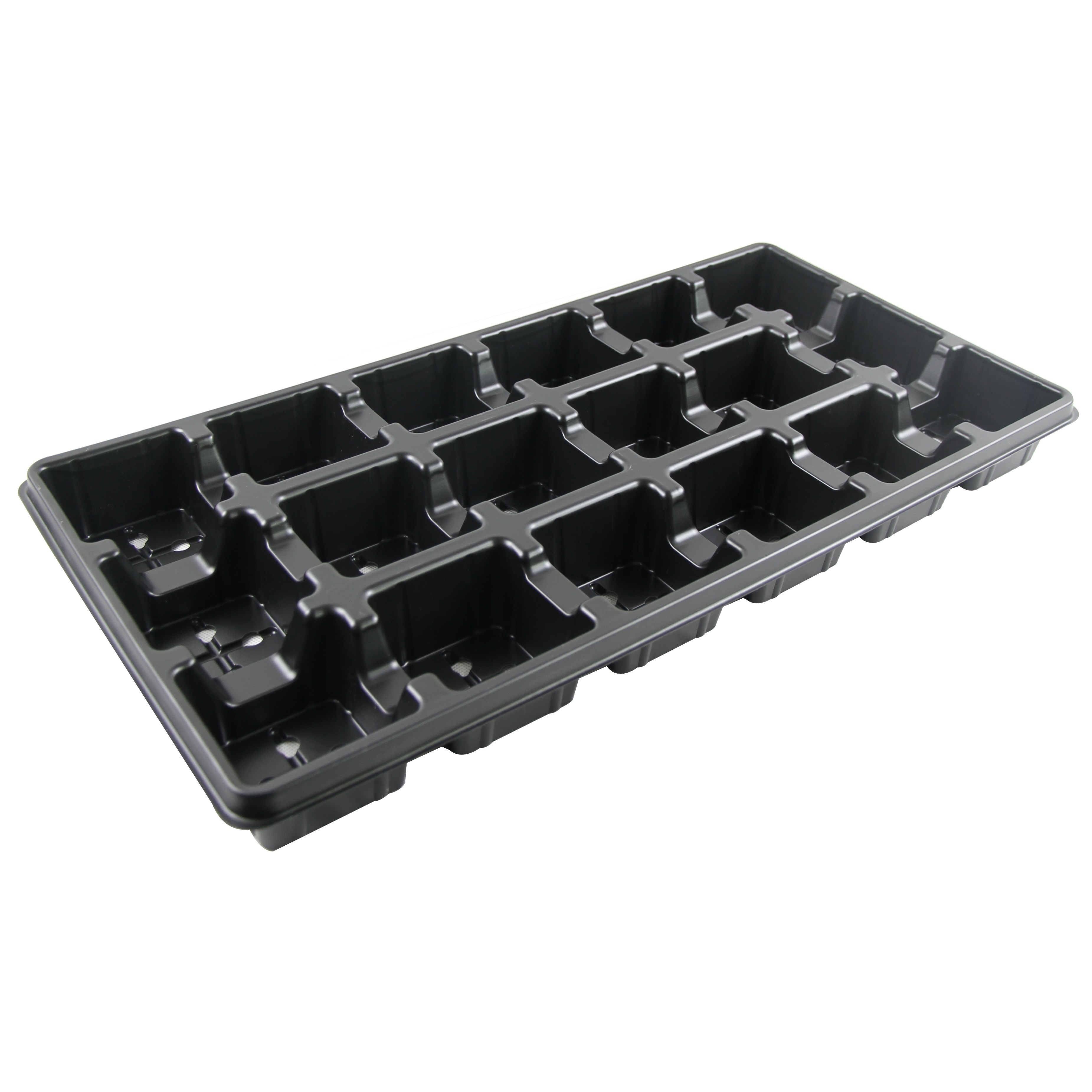 Grower Select 03.50 Square Transport Tray 18 PS Black — Case of 110