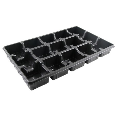 Grower Select 04.50 Square Transport Tray 15 PS Black — Case of 70