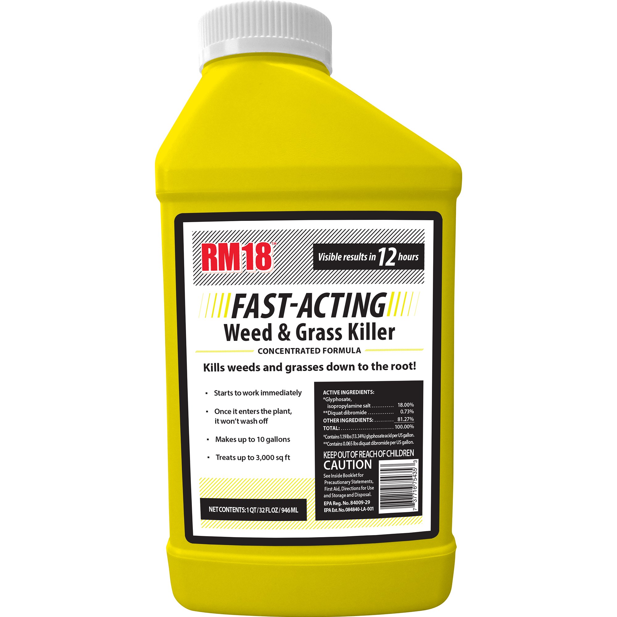 RMI RM18 32oz Fast Acting Weed And Grass Killer With Glyphosate And Diquat — priced per each; minimum 12; multiples of 12