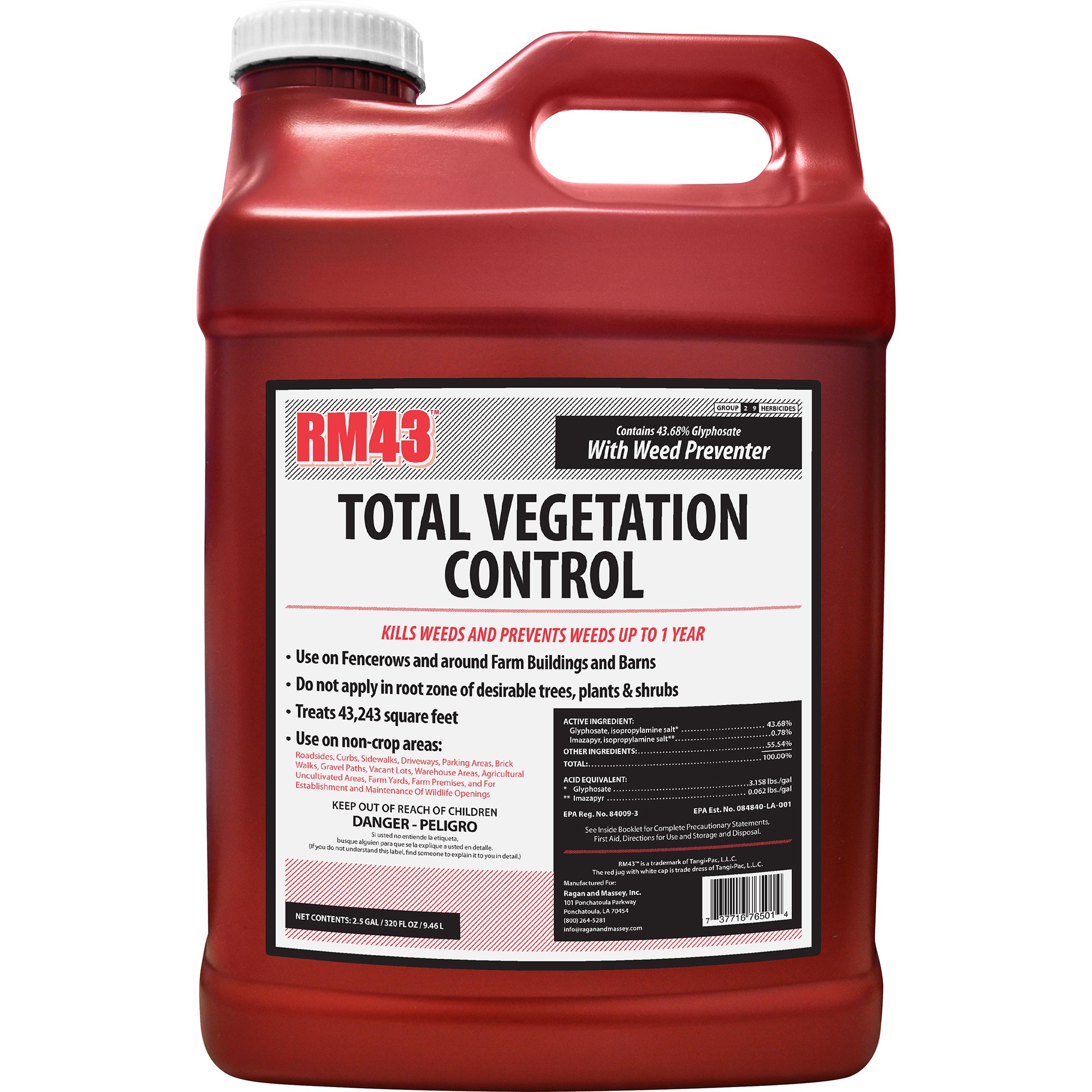 RMI RM43 2.5gal Total Vegetation Control Glyphosate And Imazapyr — priced per each; minimum 2; multiples of 2