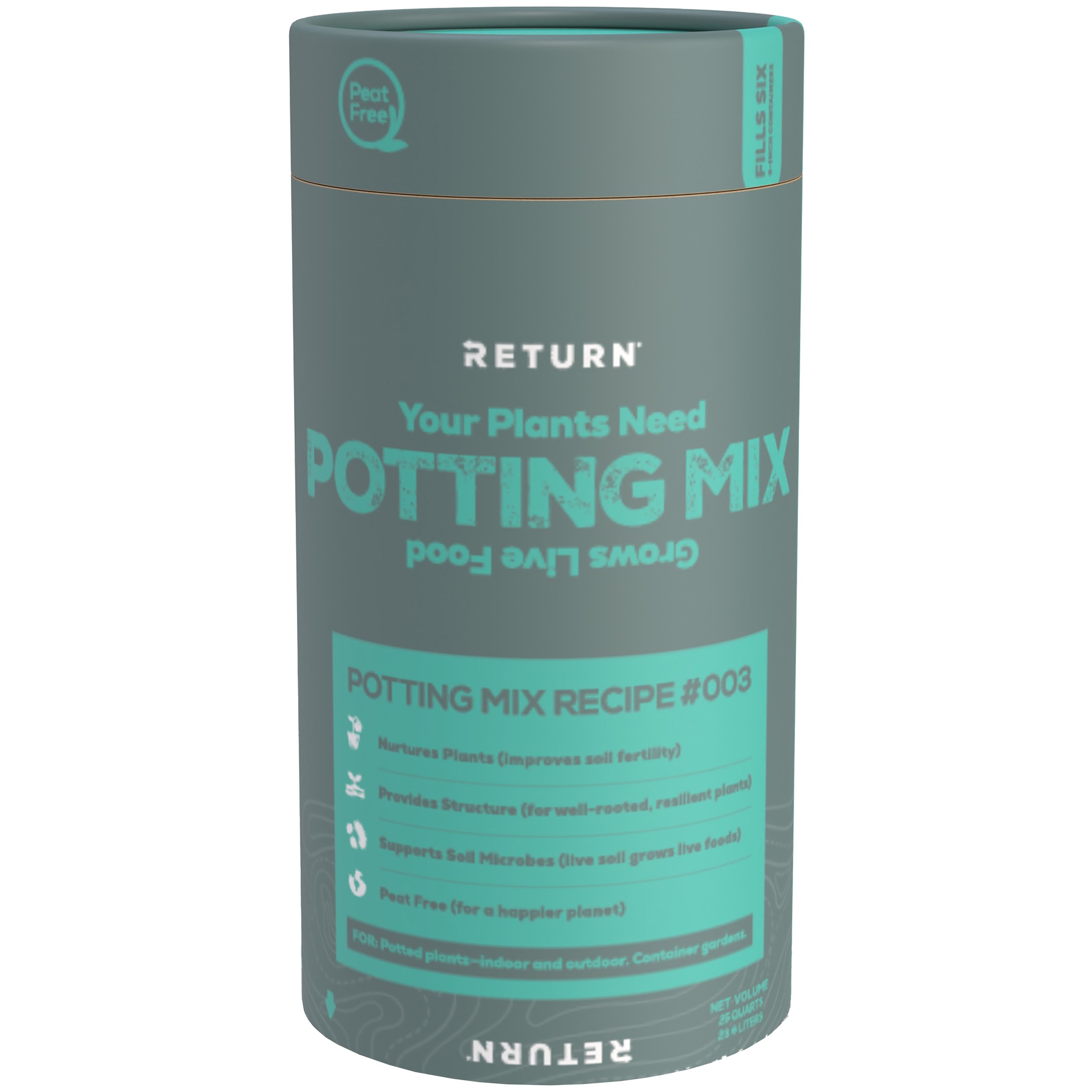 Return 2qt Tube Potting Mix — priced per each; minimum 6; multiples of 6