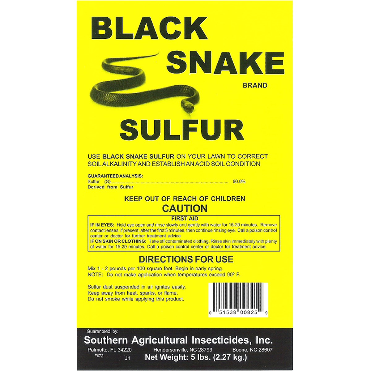 South Ag 5# Black Snake Brand Sulfur