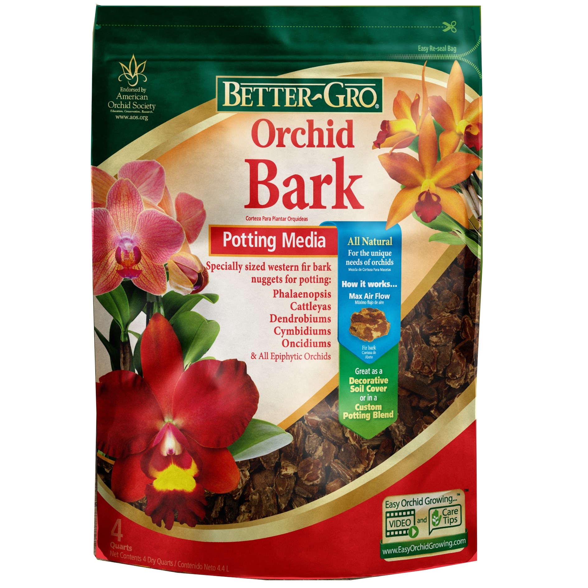 Better Gro 4QT Orchid Bark — priced per each; minimum 15; multiples of 15