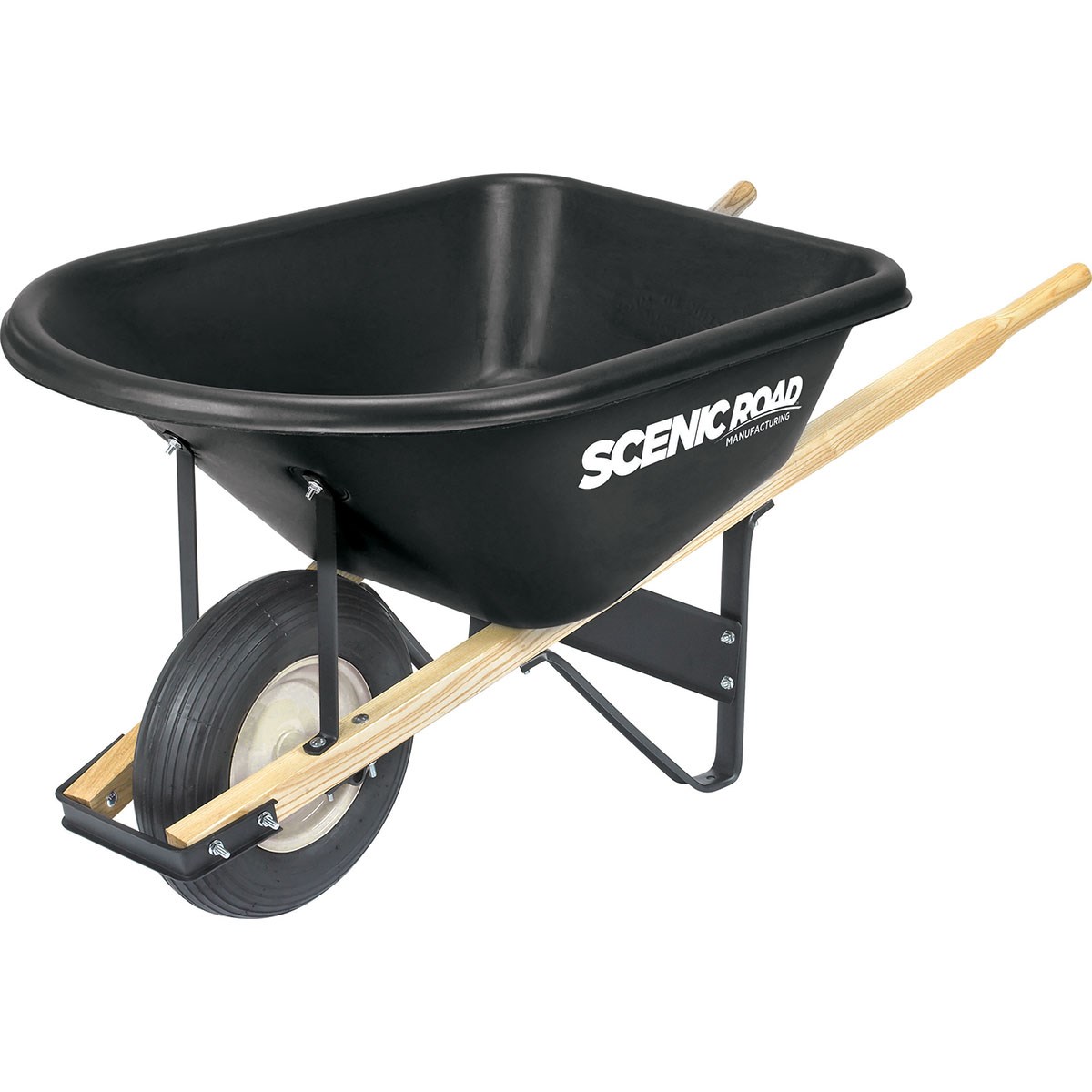 Scenic Road 6cu 1 Wheel w/ Rib Tire Wheelbarrow Green