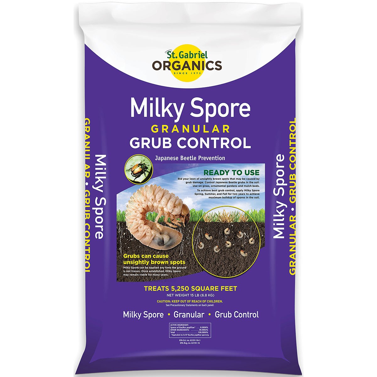 St Gabriel 15# Milky Spore Grub Control Spreader Mix Granules