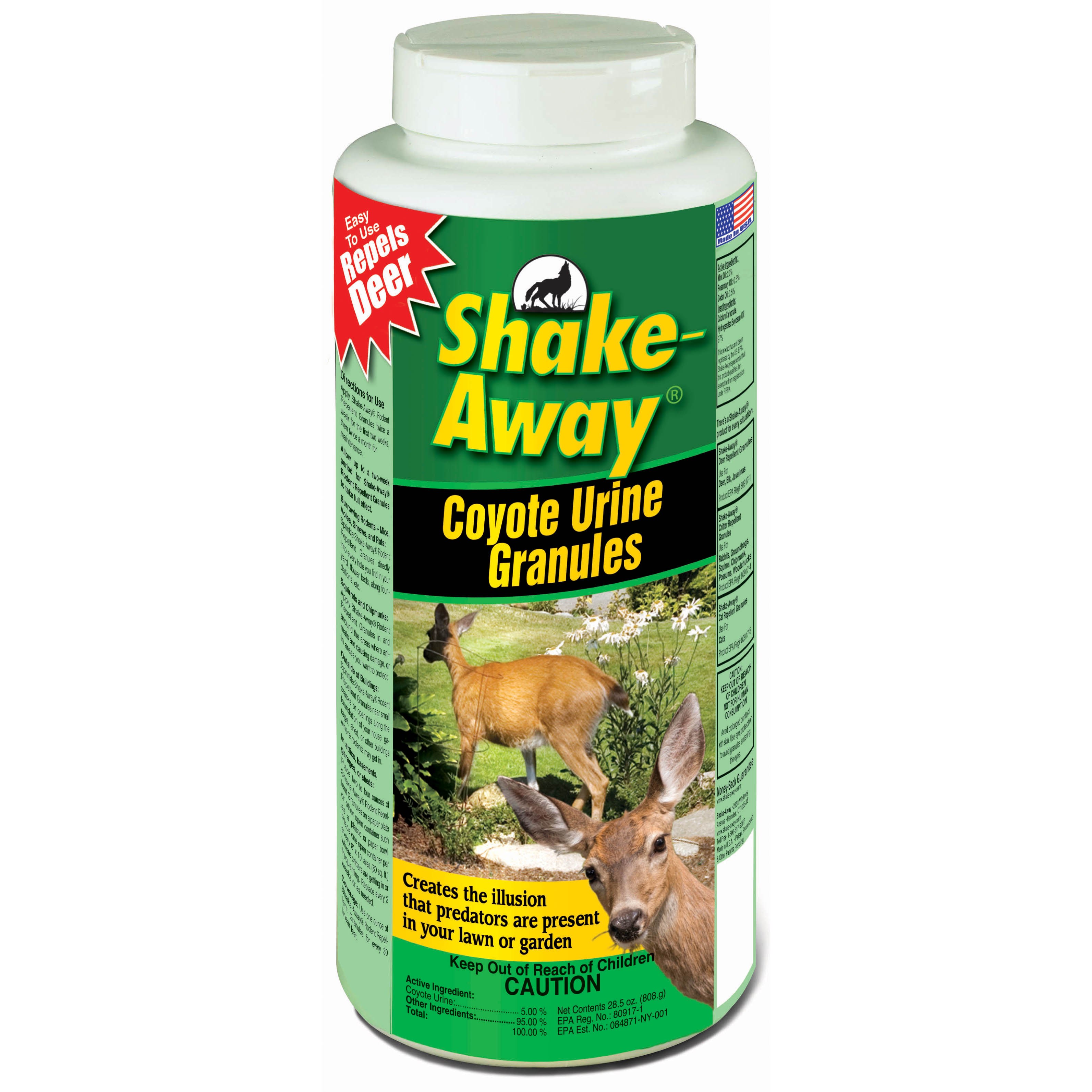 Shake Away 28.5oz Coyote Urine Granules Repellent For Deer — priced per each; minimum 12; multiples of 12