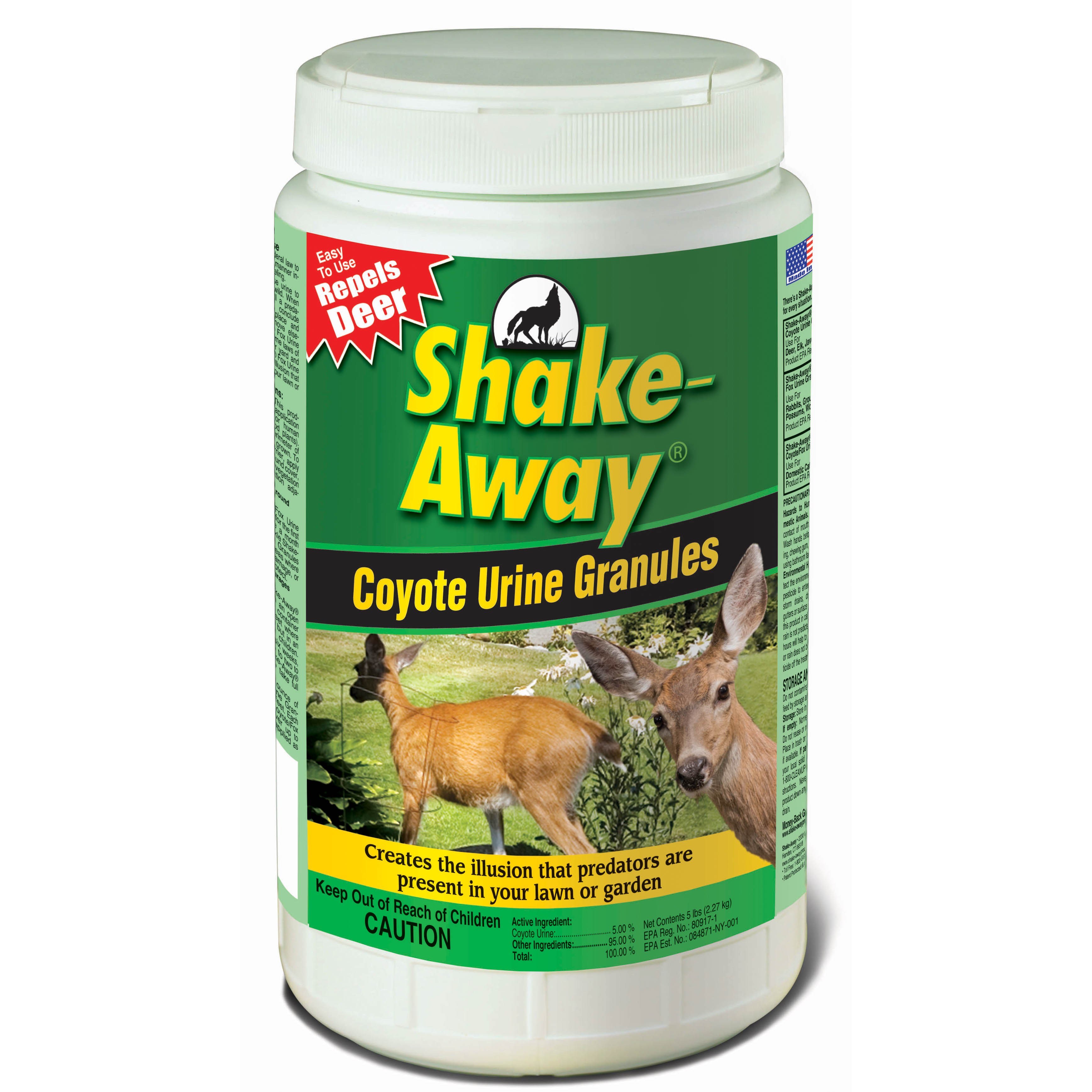 Shake Away 5# Coyote Urine Granules Deer Repellent — priced per each; minimum 6; multiples of 6