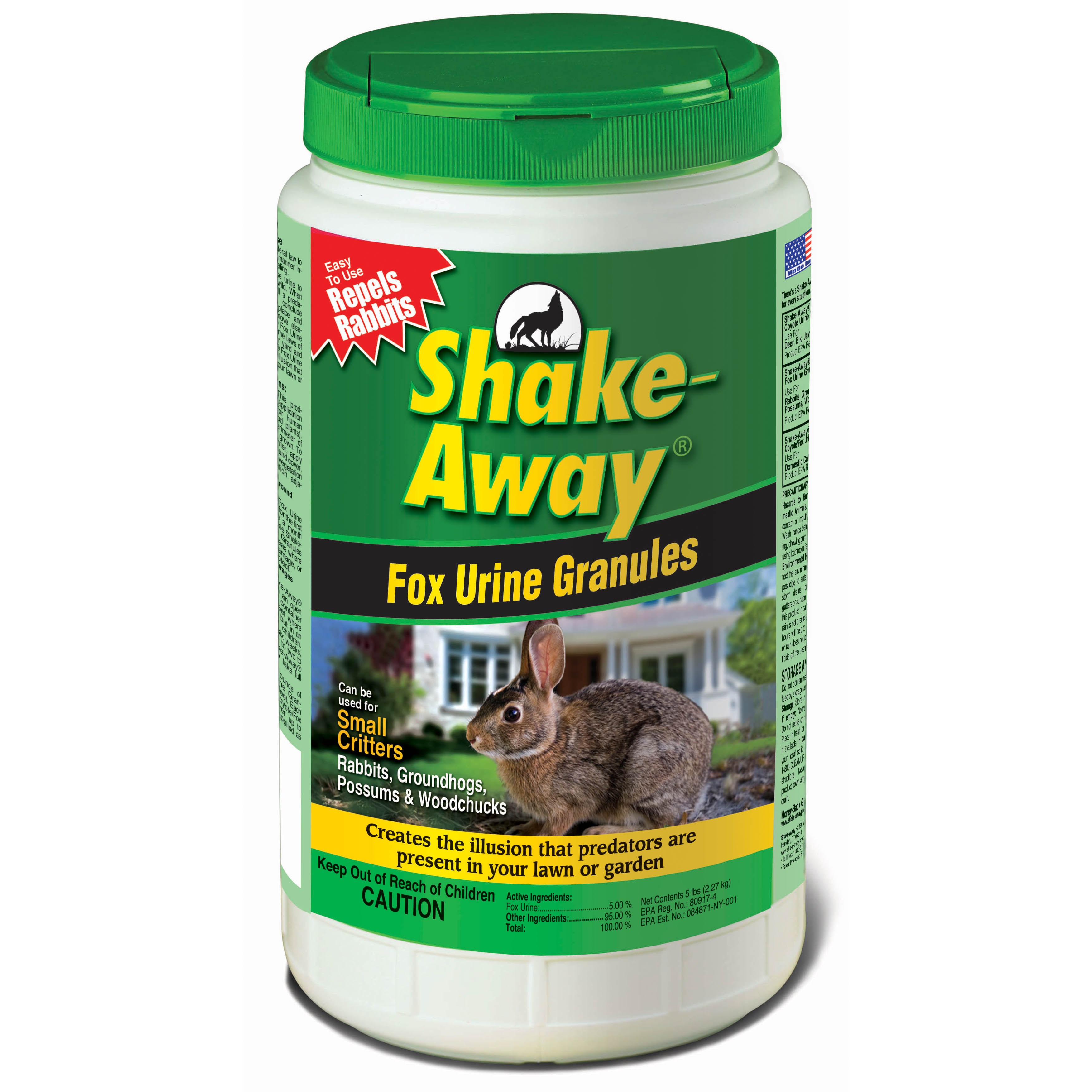 Shake Away 5# Fox Urine Granules Critter Repellent — priced per each; minimum 6; multiples of 6