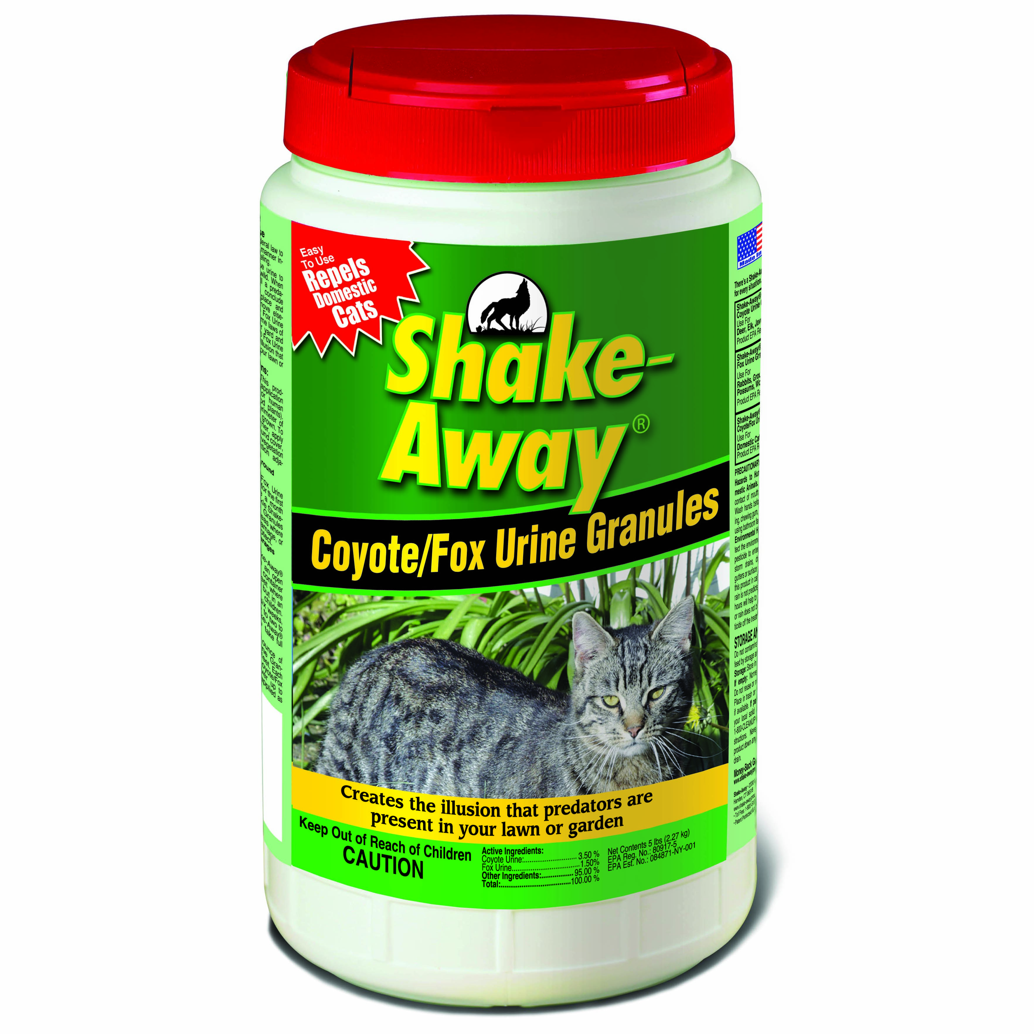 Shake Away 5# Fox Coyote Urine Granules Cat Repellent — priced per each; minimum 6; multiples of 6