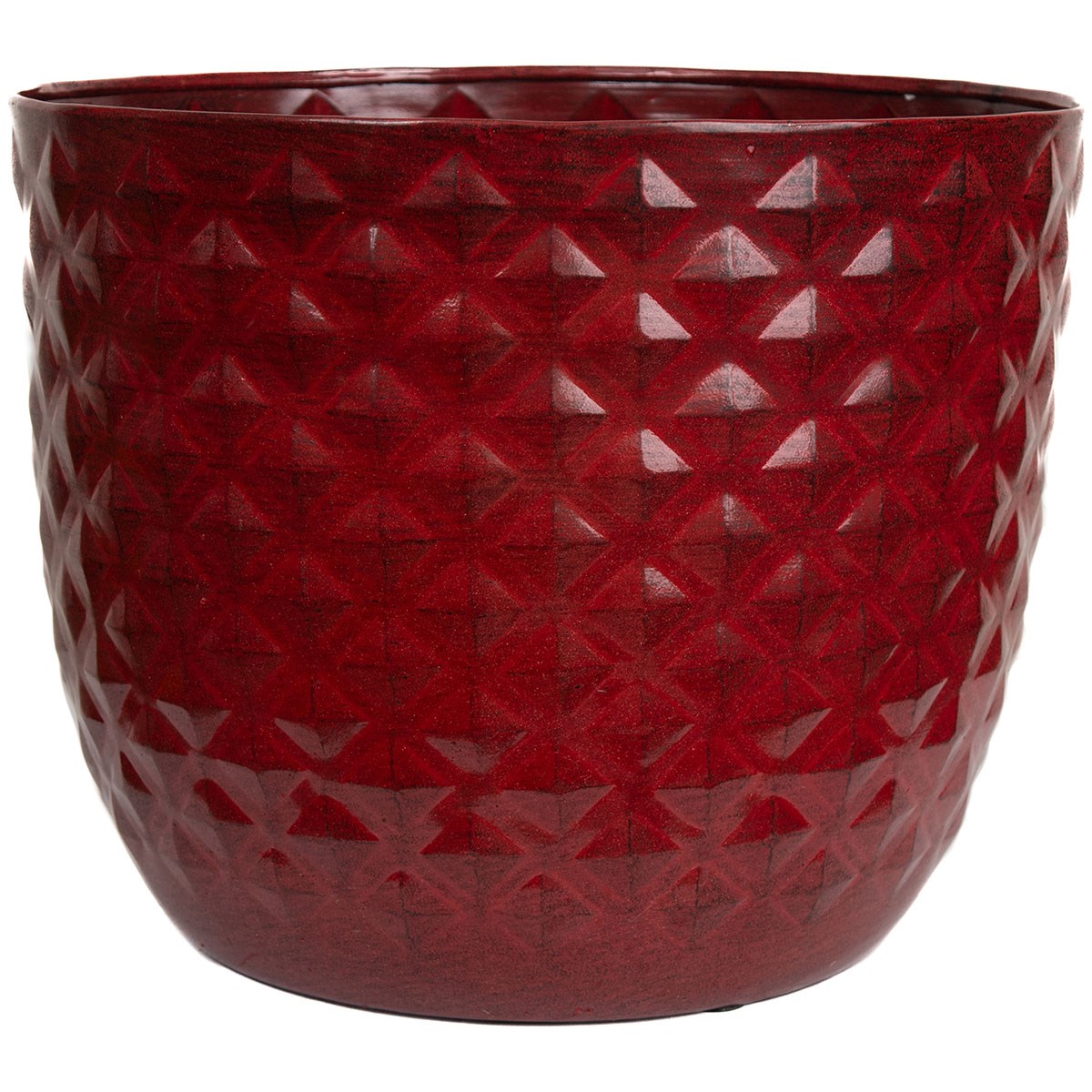 Sun Ceramica 12" San Miguel Metal Pot Red