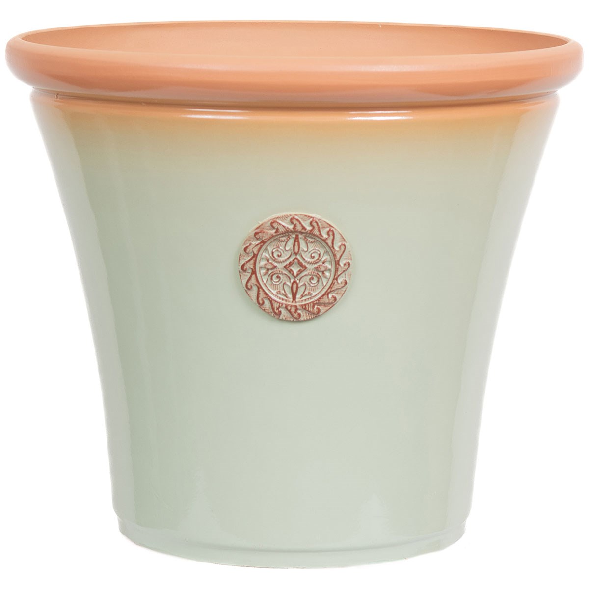Sun Ceramica 22" Chatsworth Pot Sage Green — priced per each; minimum 2; multiples of 2