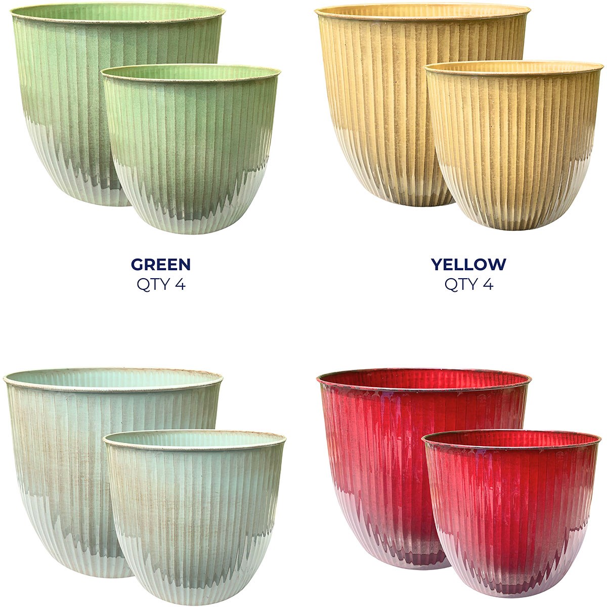 Sun Ceramica 32pc San Miguel Metal Planter Assortment
