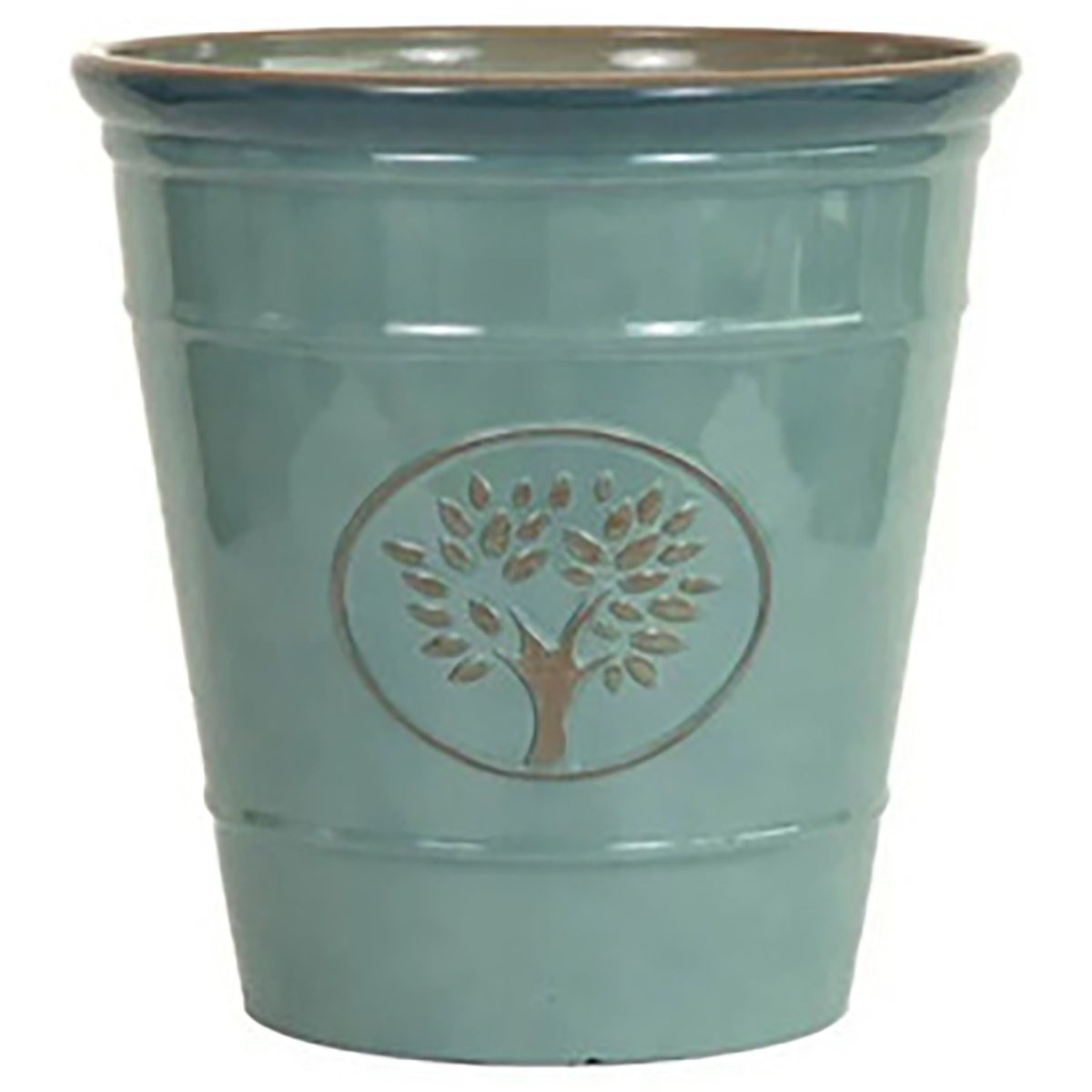 Sun Ceramica 22" Country Garden Pot Aqua — priced per each; minimum 4; multiples of 4