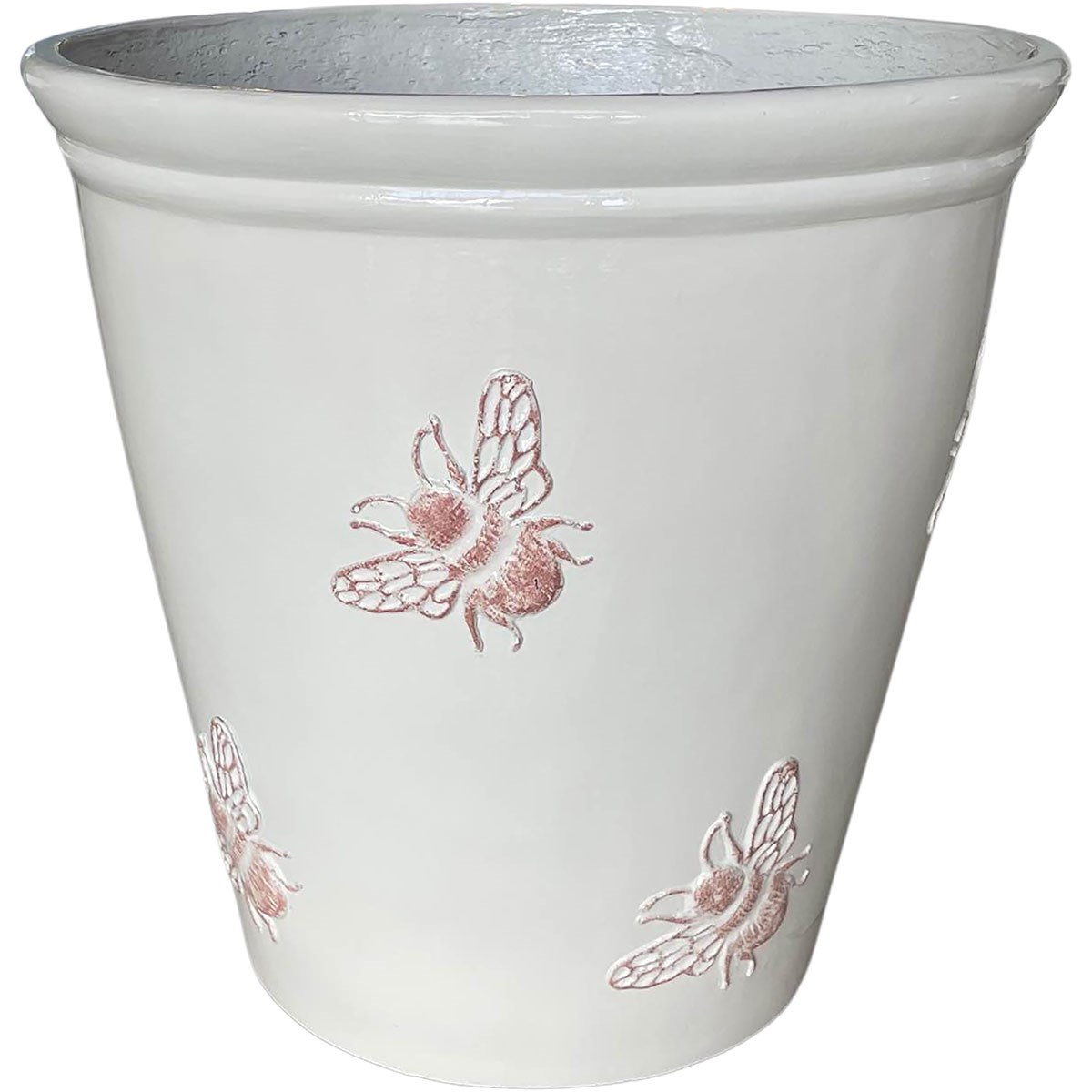 Sun Ceramica 15.75" Bee Pot Off White — priced per each; minimum 4; multiples of 4