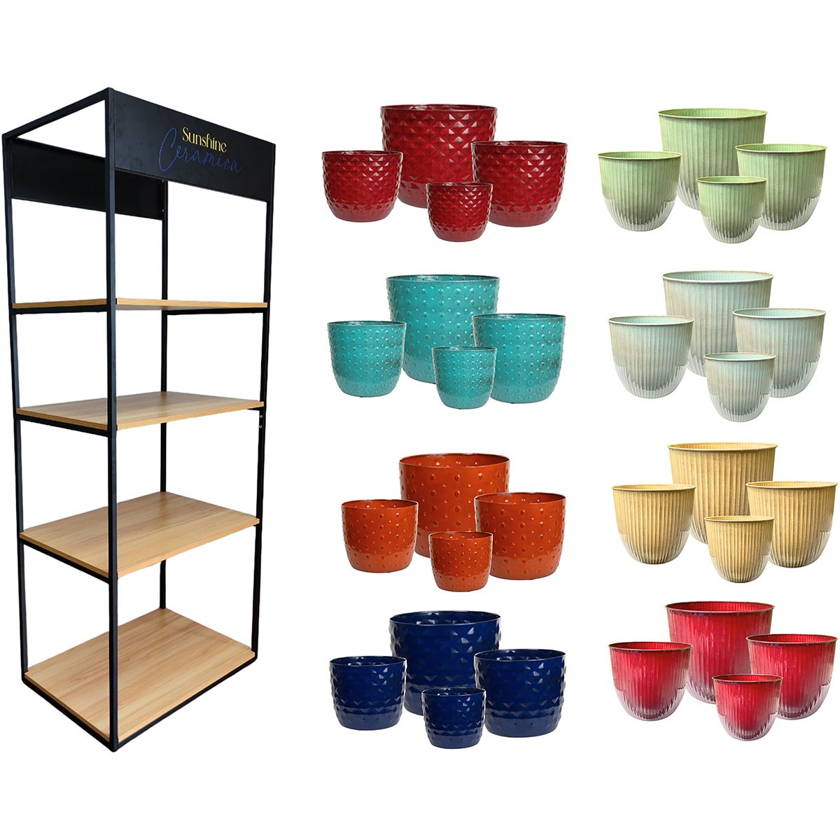 Sun Ceramica 160pc Indoor San Miguel Metal Planter Assortment