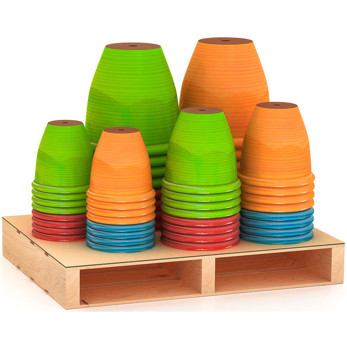 Sun Ceramica 48pc Lightweight Handpainted Assortment Mixed Sizes and Colors