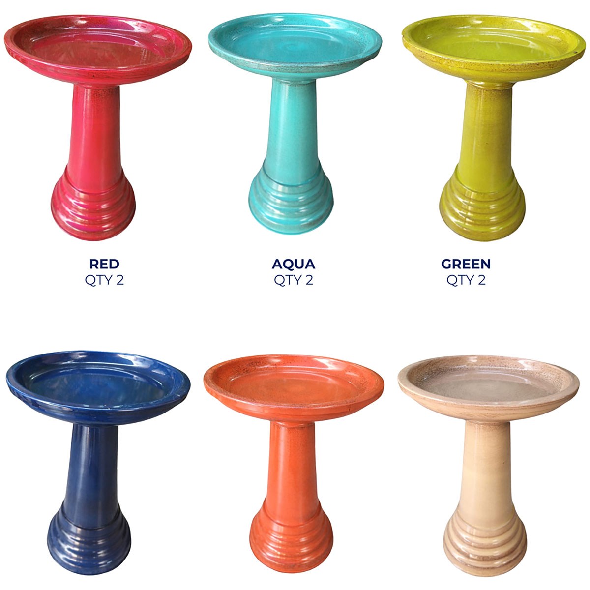 Sun Ceramica 12pc San Miguel Birdbath Assortment
