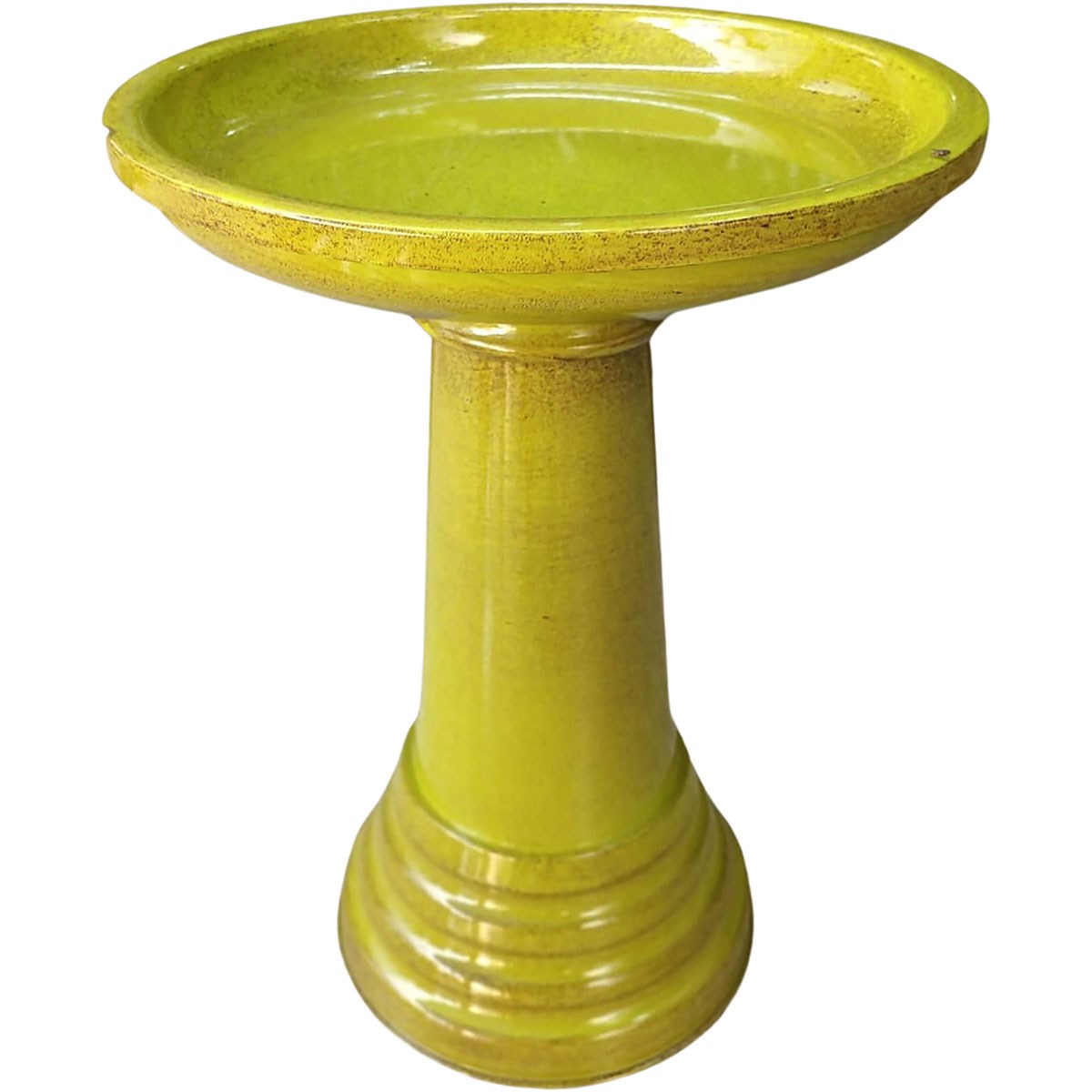 Sun Ceramica 18" Metal Birdbath Green — priced per each; minimum 2; multiples of 2