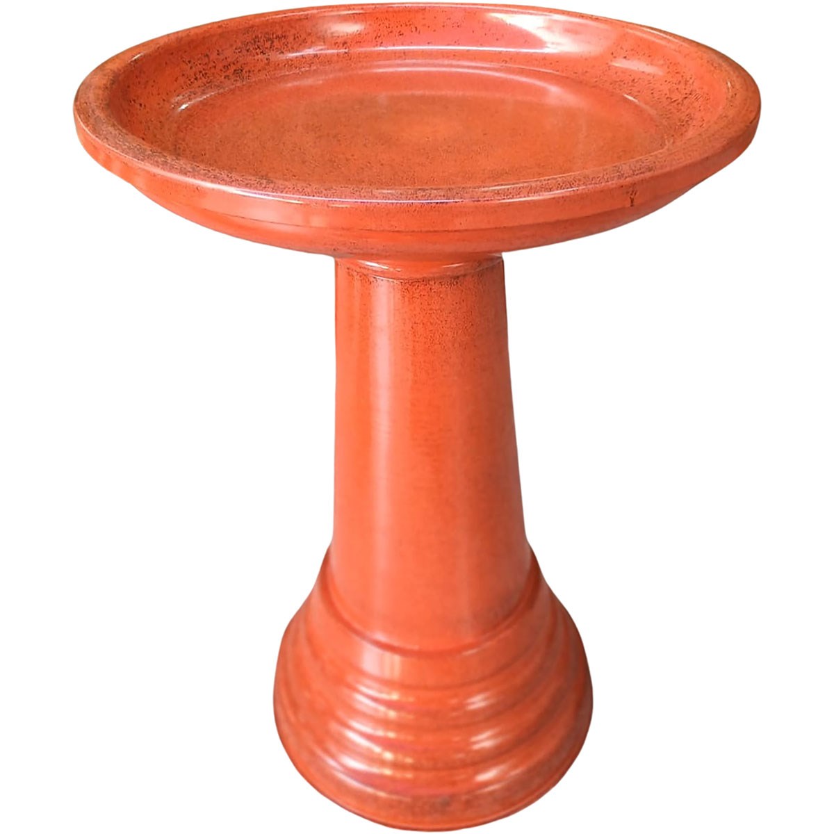 Sun Ceramica 18" Metal Birdbath Orange — priced per each; minimum 2; multiples of 2
