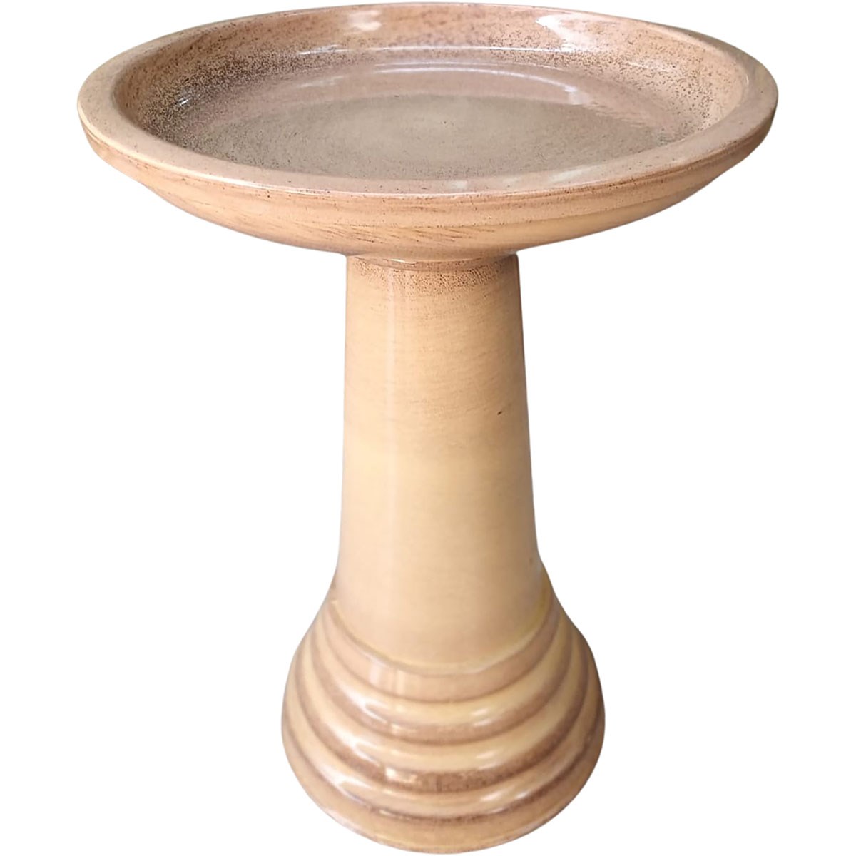 Sun Ceramica 18" Metal Birdbath Yellow — priced per each; minimum 2; multiples of 2
