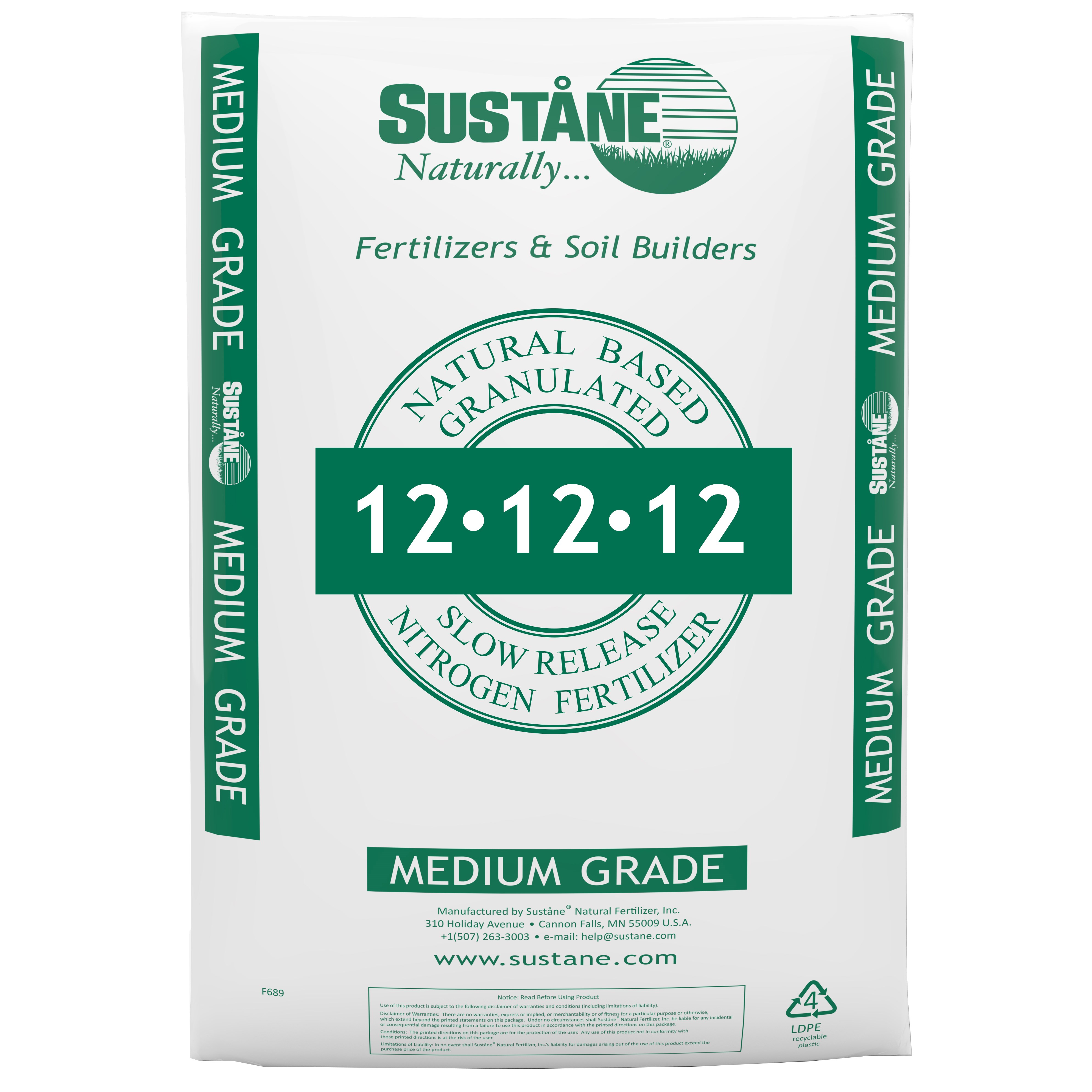 Sustane 12-12-12 + CRF 90 Day 50lb — Single Unit