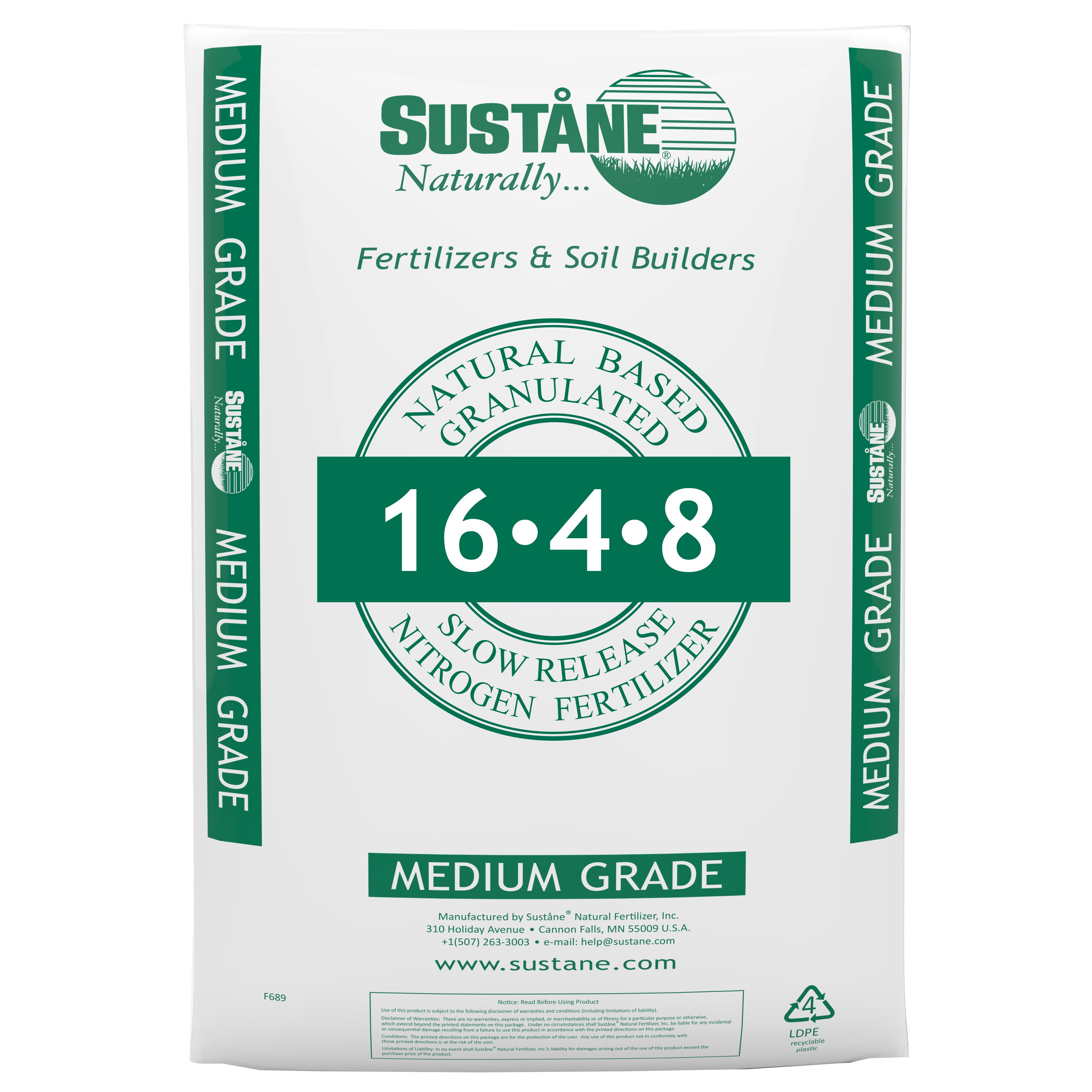 Sustane 16-4-8 + CRF 180 Day 50lb — Single Unit