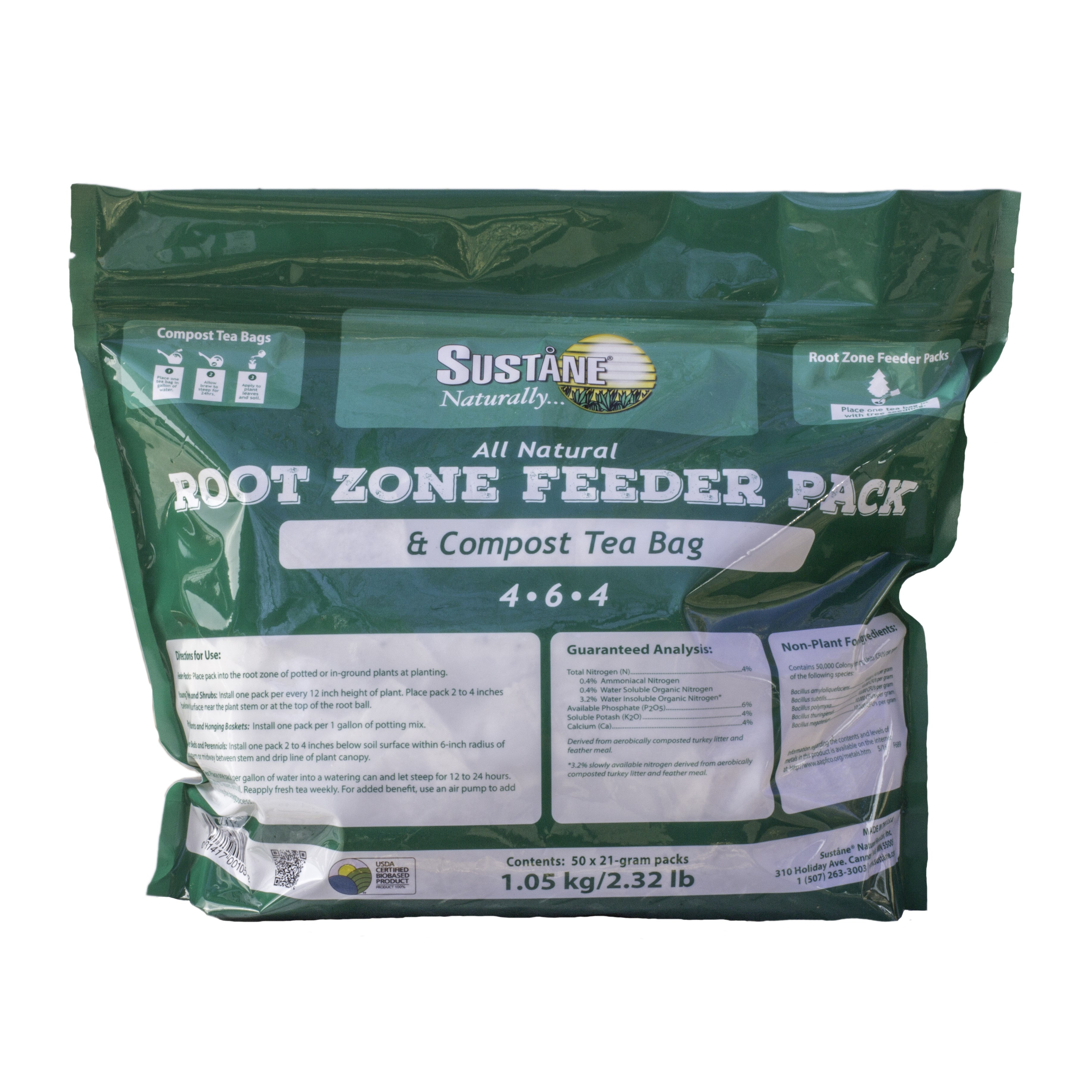 Sustane 4-6-4 21G Root Feeder 50ct Pouch OMRI — Single Unit