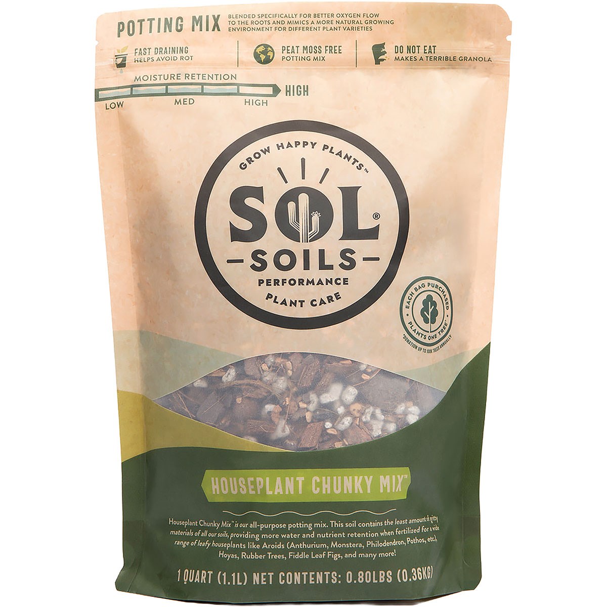 Sol Soils 1qt Houseplant Chunky Mix