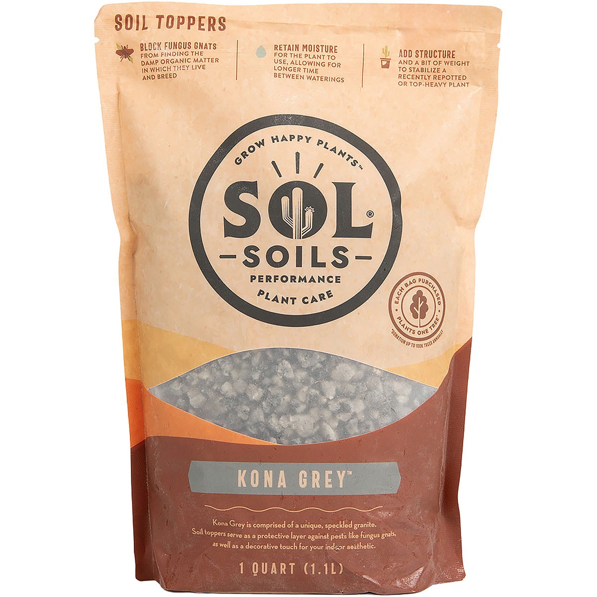 Sol Soils 1qt Topper Kona Grey — priced per each; minimum 8; multiples of 8