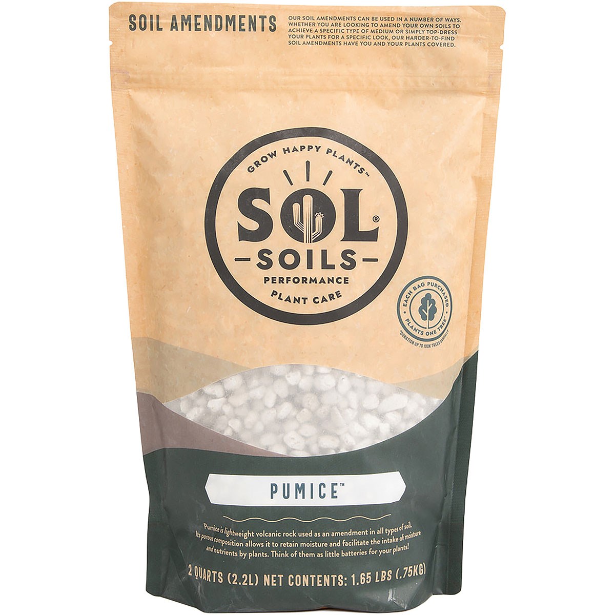 Sol Soils 2qt Pumice — priced per each; minimum 8; multiples of 8