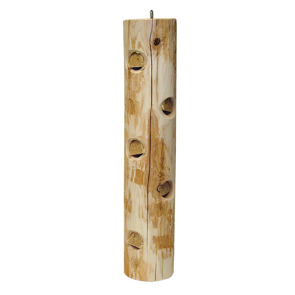 Stovall 22" White Cedar Suet Post Log Feeder For Suet Plugs MADE IN THE USA
