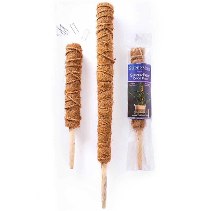 SuperMoss 18" Coco Pole Stack Natural — priced per each; minimum 12; multiples of 12