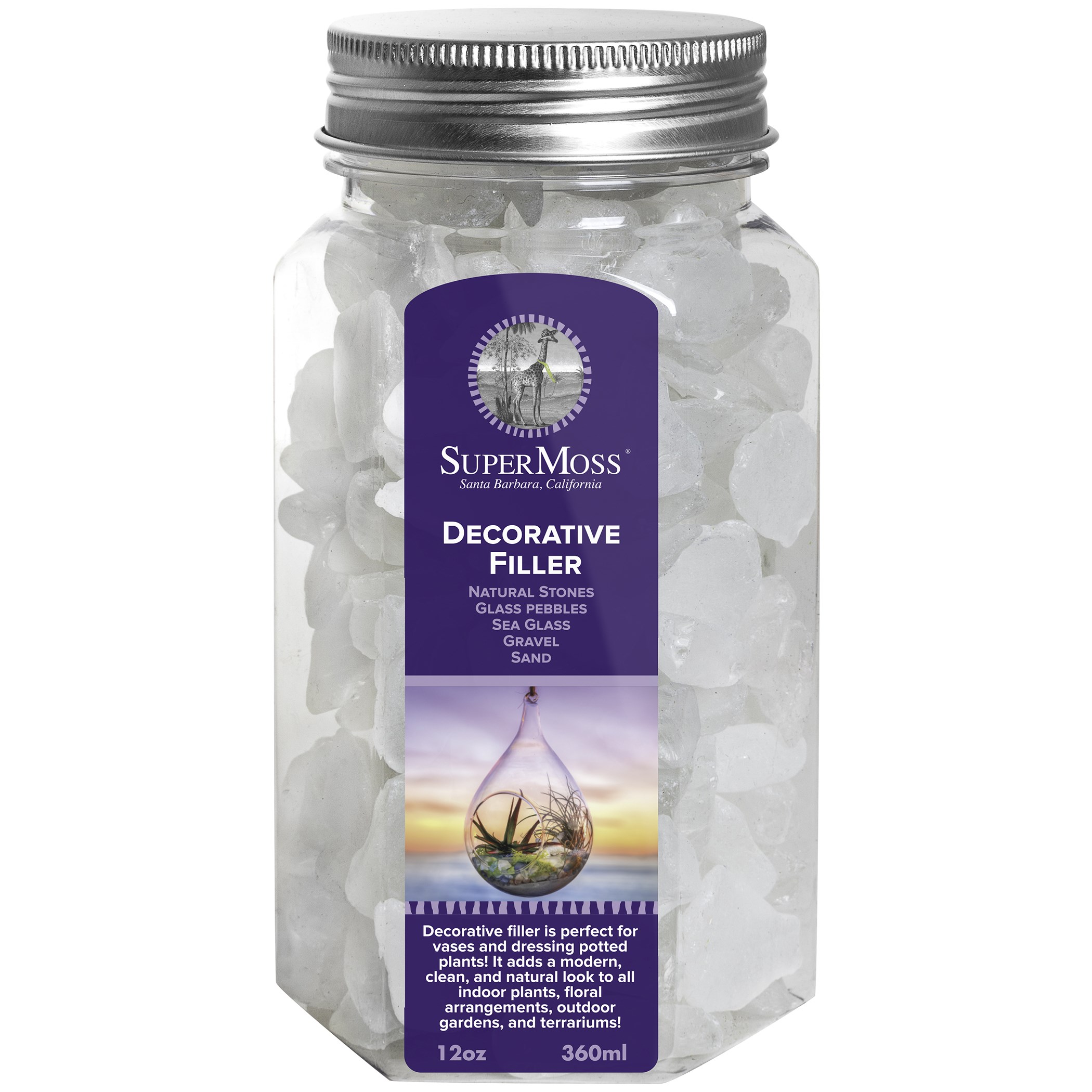 SuperMoss 12oz Jar Sea Glass Frosted White