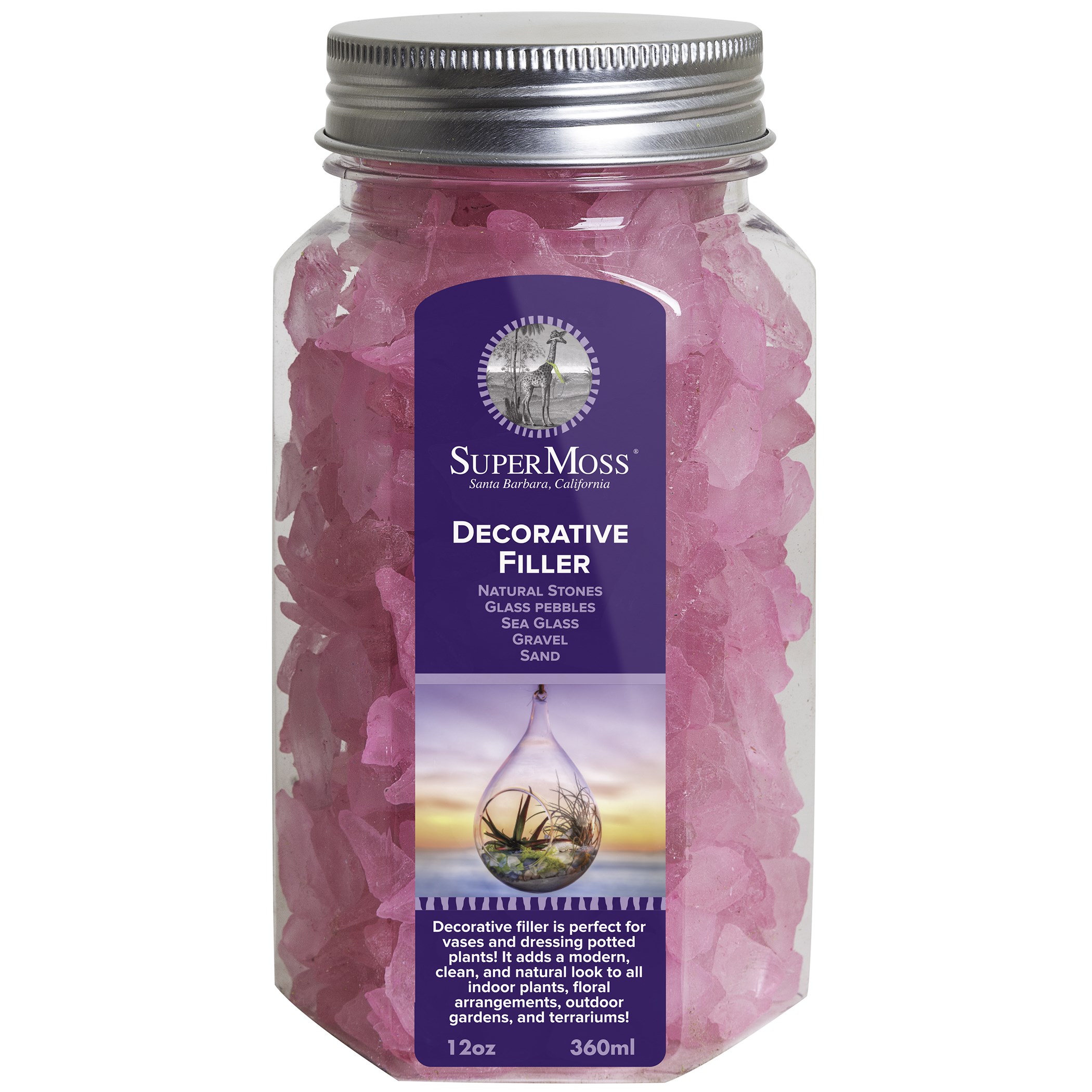 SuperMoss 12oz Jar Sea Glass Pink — priced per each; minimum 12; multiples of 12