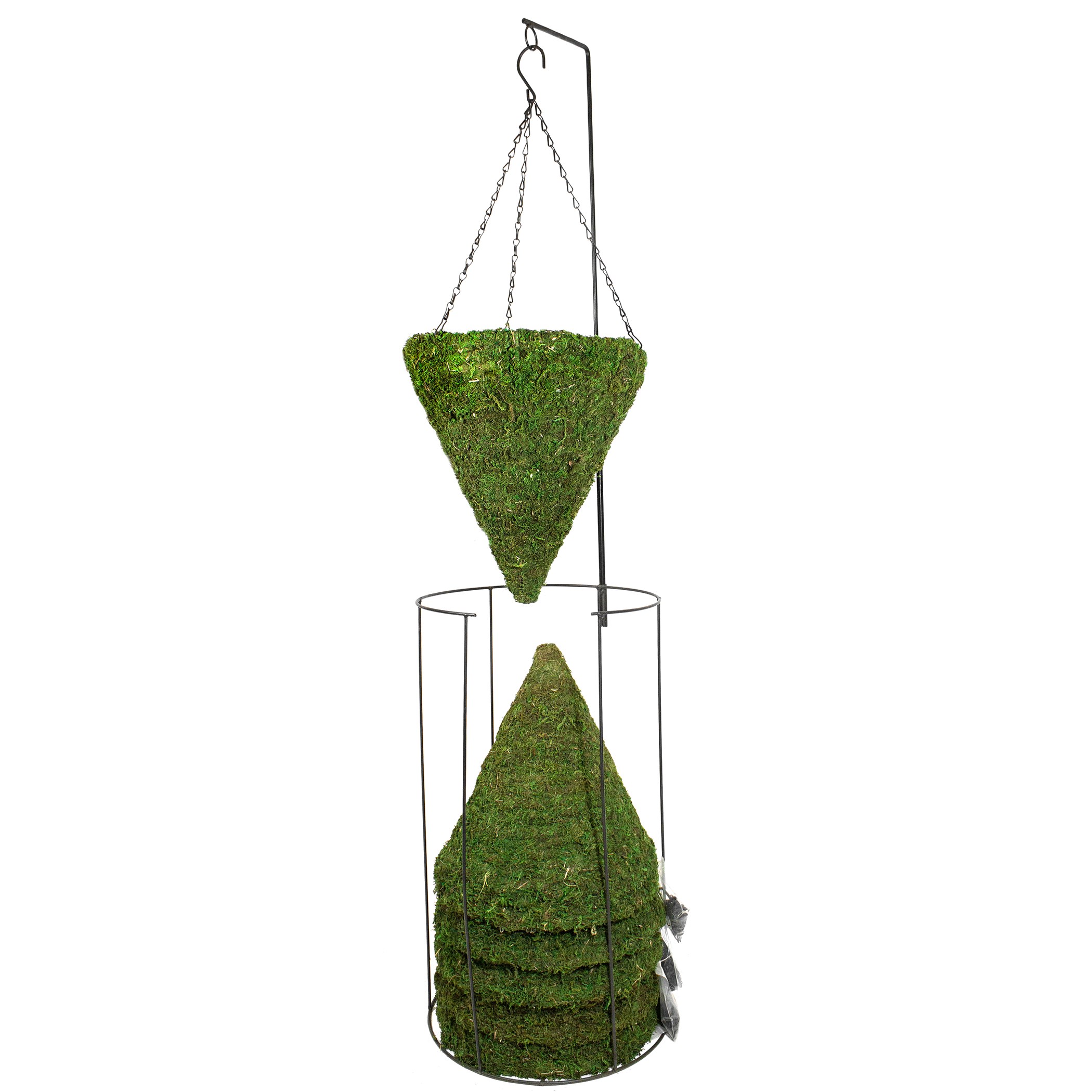 SuperMoss Large Woven Cone Moss Basket Display — priced per each; minimum 6; multiples of 6