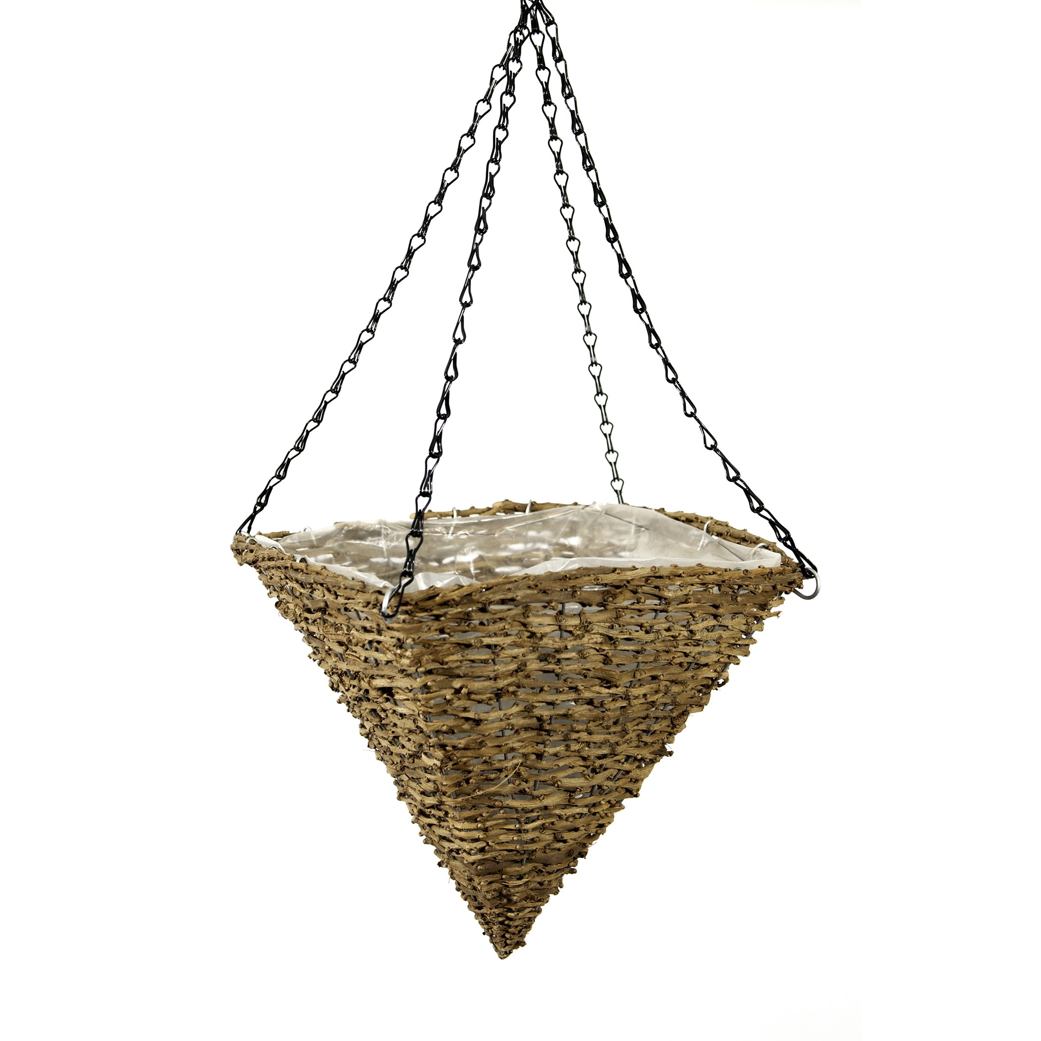SuperMoss 14" Woven Vail Wood Pyramid Hanging Basket — priced per each; minimum 8; multiples of 8