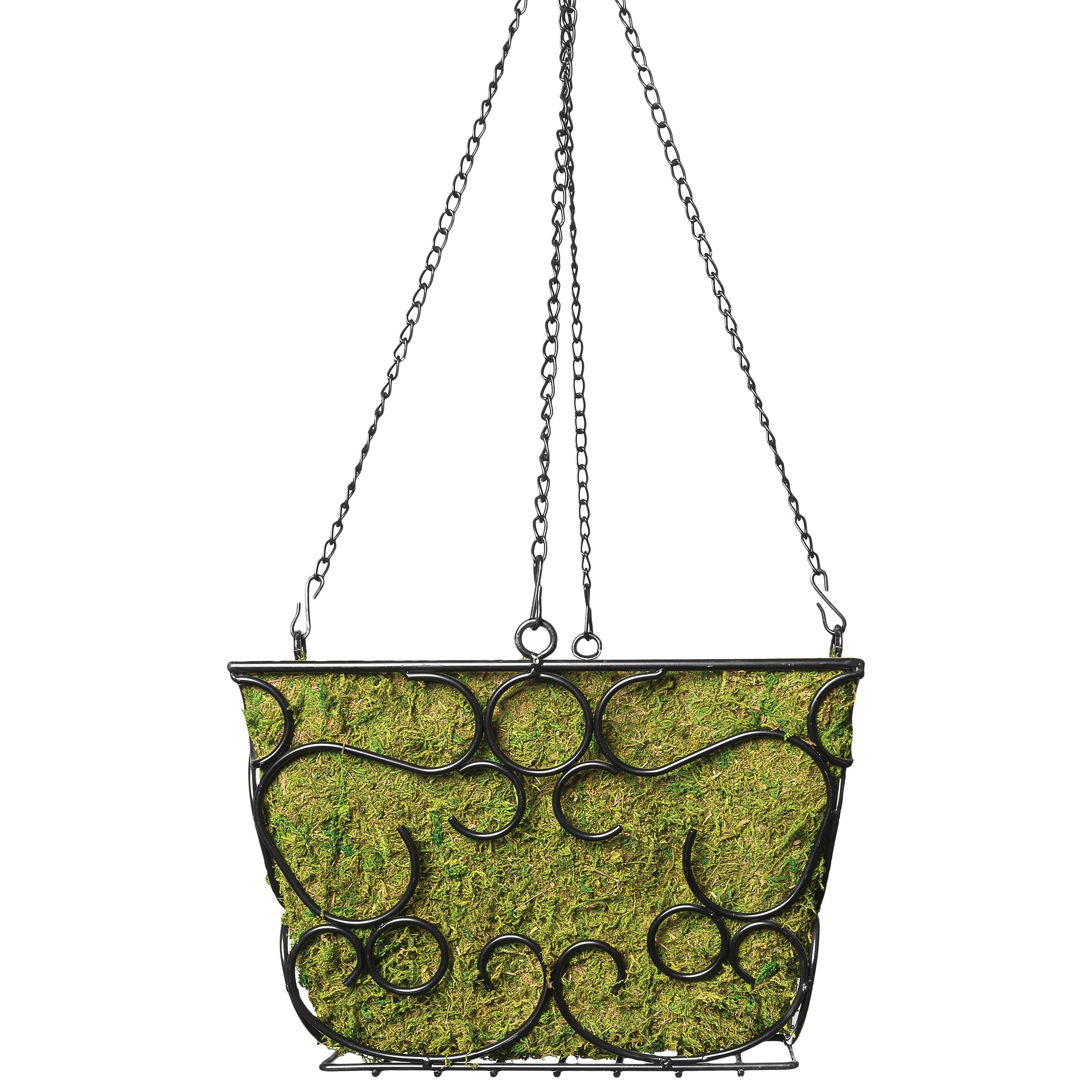 SuperMoss 12" Black Hammer McBeth Square Hanging Basket — priced per each; minimum 8; multiples of 8
